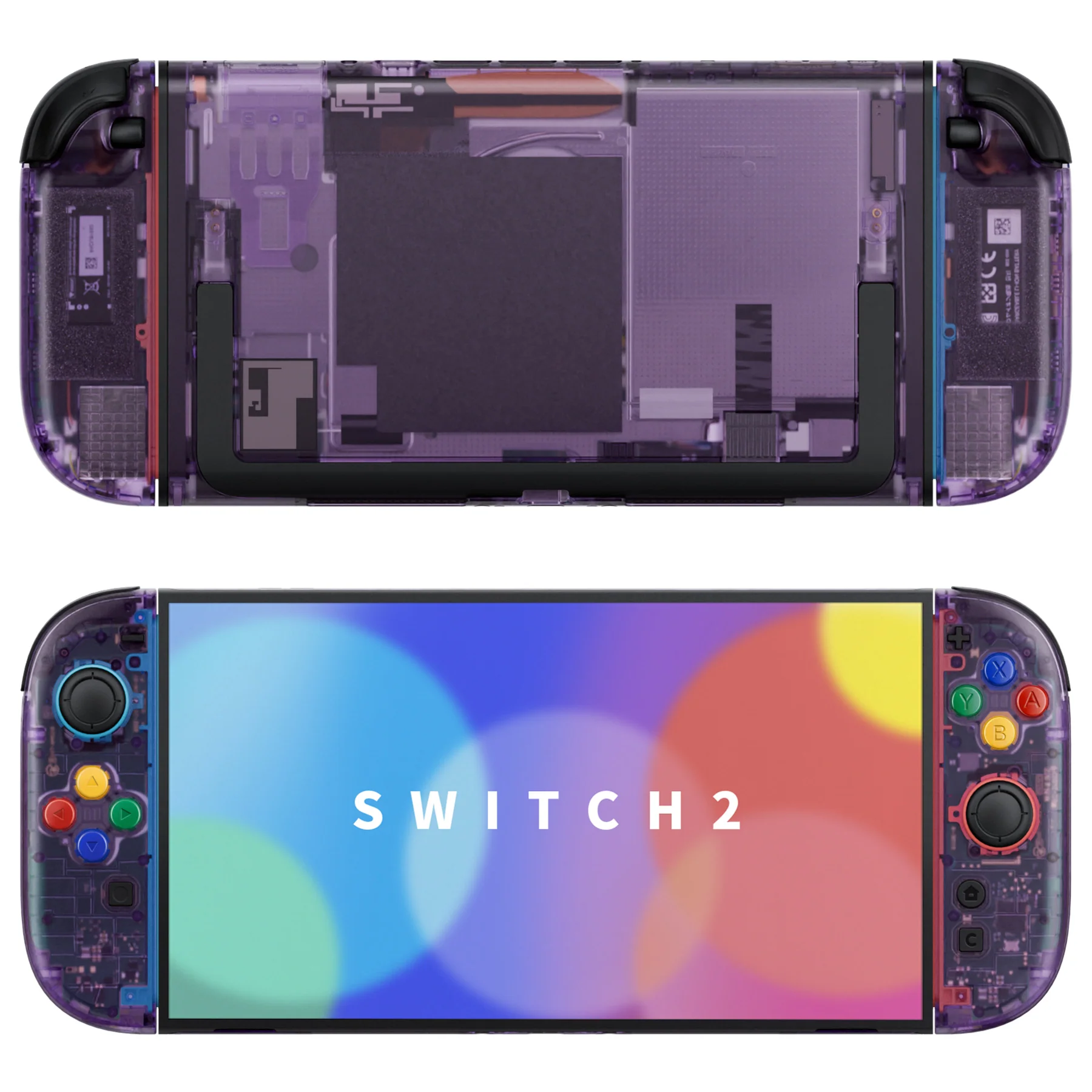 eXtremeRate DIY Replacement Full Set Shells with Buttons for Nintendo Switch 2 - Essence Version - Clear Atomic Purple - Image 4