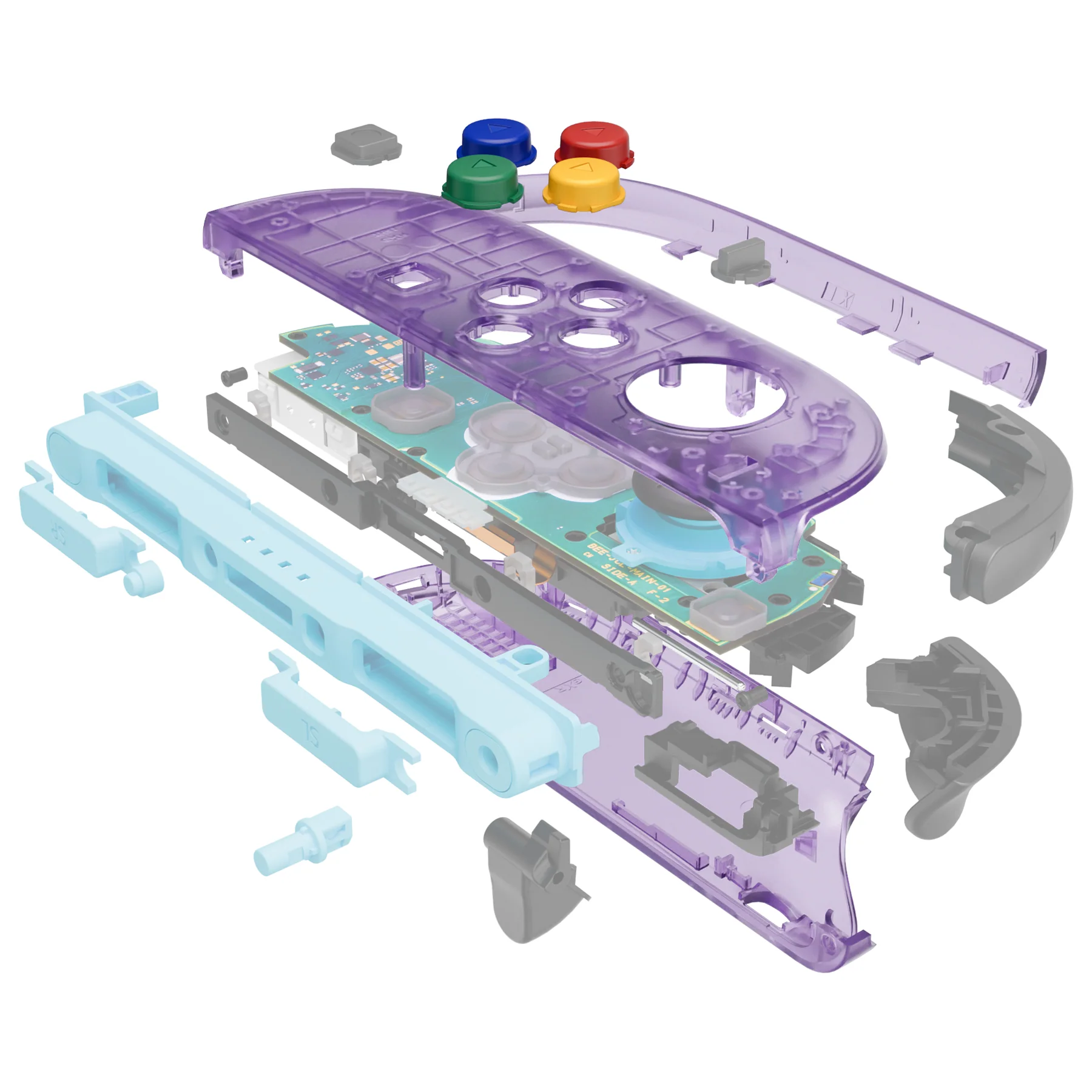 eXtremeRate DIY Replacement Full Set Shells with Buttons for Nintendo Switch 2 - Essence Version - Clear Atomic Purple - Image 9