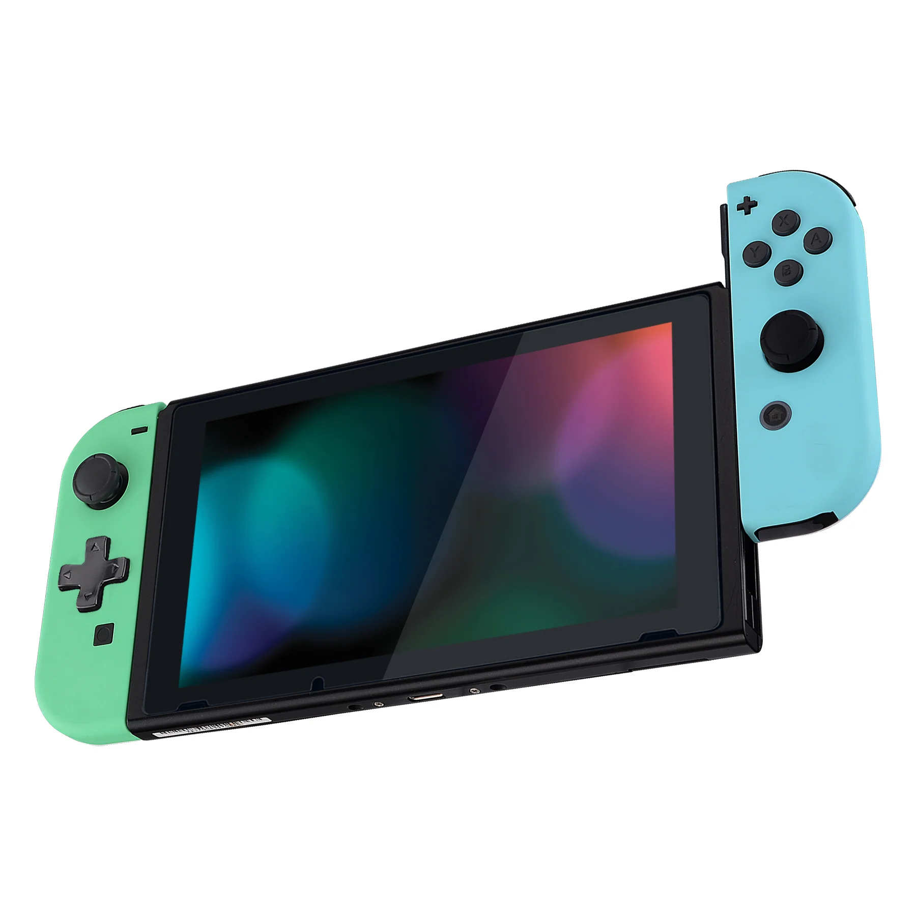 eXtremeRate Dpad Version Replacement Full Set Shell Case with Buttons for Joycon of NS Switch - Mint Green & Heaven Blue - Image 5