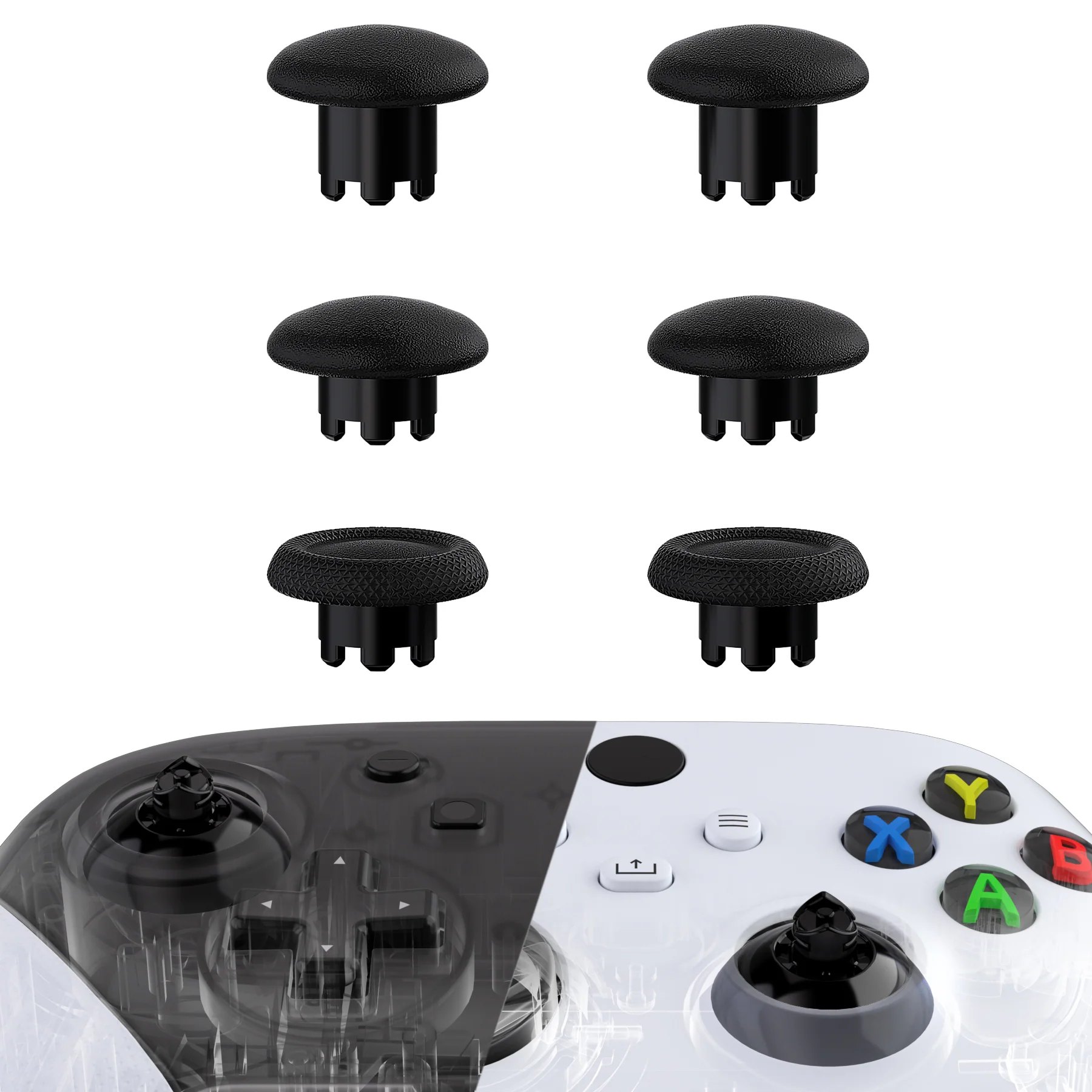 eXtremeRate EDGE Sticks Replacement Interchangeable Thumbsticks for Xbox Series X/S & Xbox Core & Xbox One X/S & Xbox Elite V1 & NS Switch Pro Controller - Black