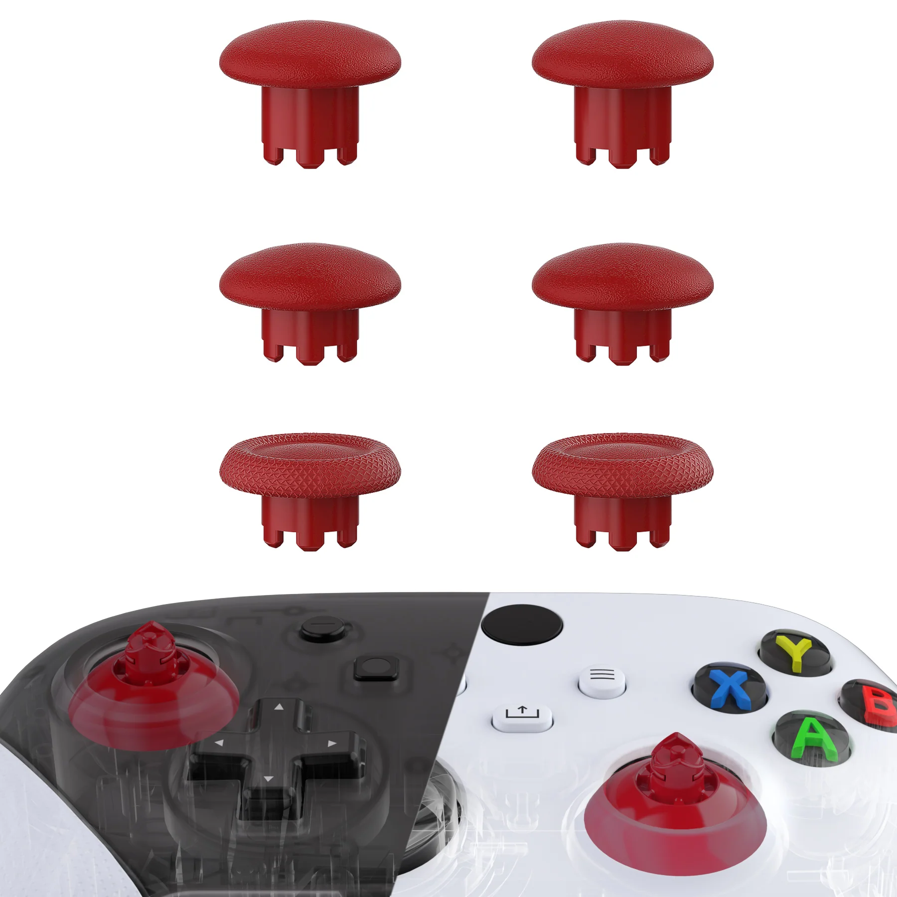 eXtremeRate EDGE Sticks Replacement Interchangeable Thumbsticks for Xbox Series X/S & Xbox Core & Xbox One X/S & Xbox Elite V1 & NS Switch Pro Controller - Carmine Red