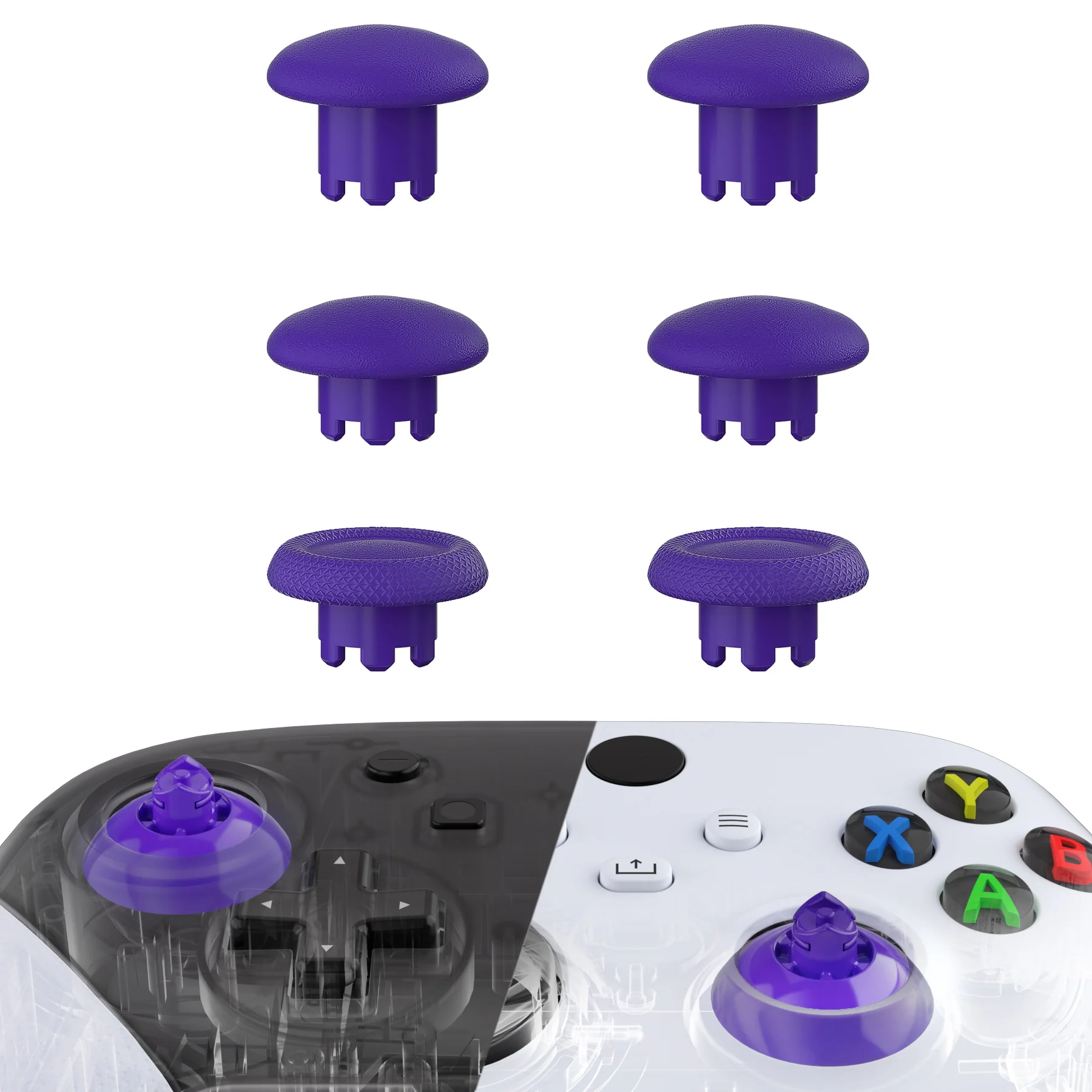 eXtremeRate EDGE Sticks Replacement Interchangeable Thumbsticks for Xbox Series X/S & Xbox Core & Xbox One X/S & Xbox Elite V1 & NS Switch Pro Controller - Purple
