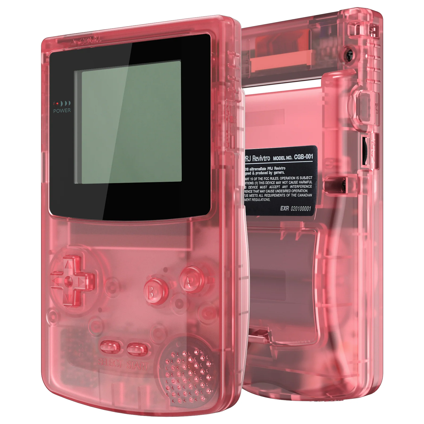 eXtremeRate IPS Ready Upgraded GBC Replacement Full Set Shells with Buttons & Black Screen Lens for Gameboy Color, Compatible with GBC OSD IPS & Regular IPS & Standard LCD - Cherry Pink