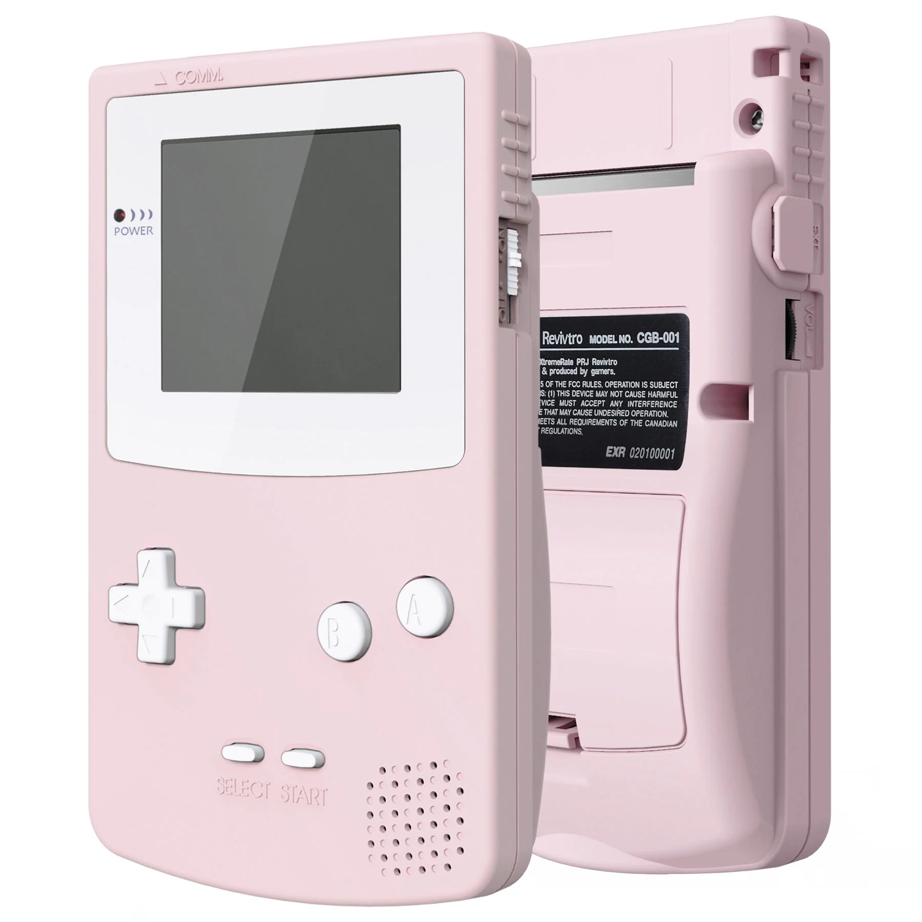 eXtremeRate IPS Ready Upgraded GBC Replacement Full Set Shells with Buttons for Gameboy Color, Compatible with GBC OSD IPS & Regular IPS & Standard LCD - Cherry Blossoms Pink