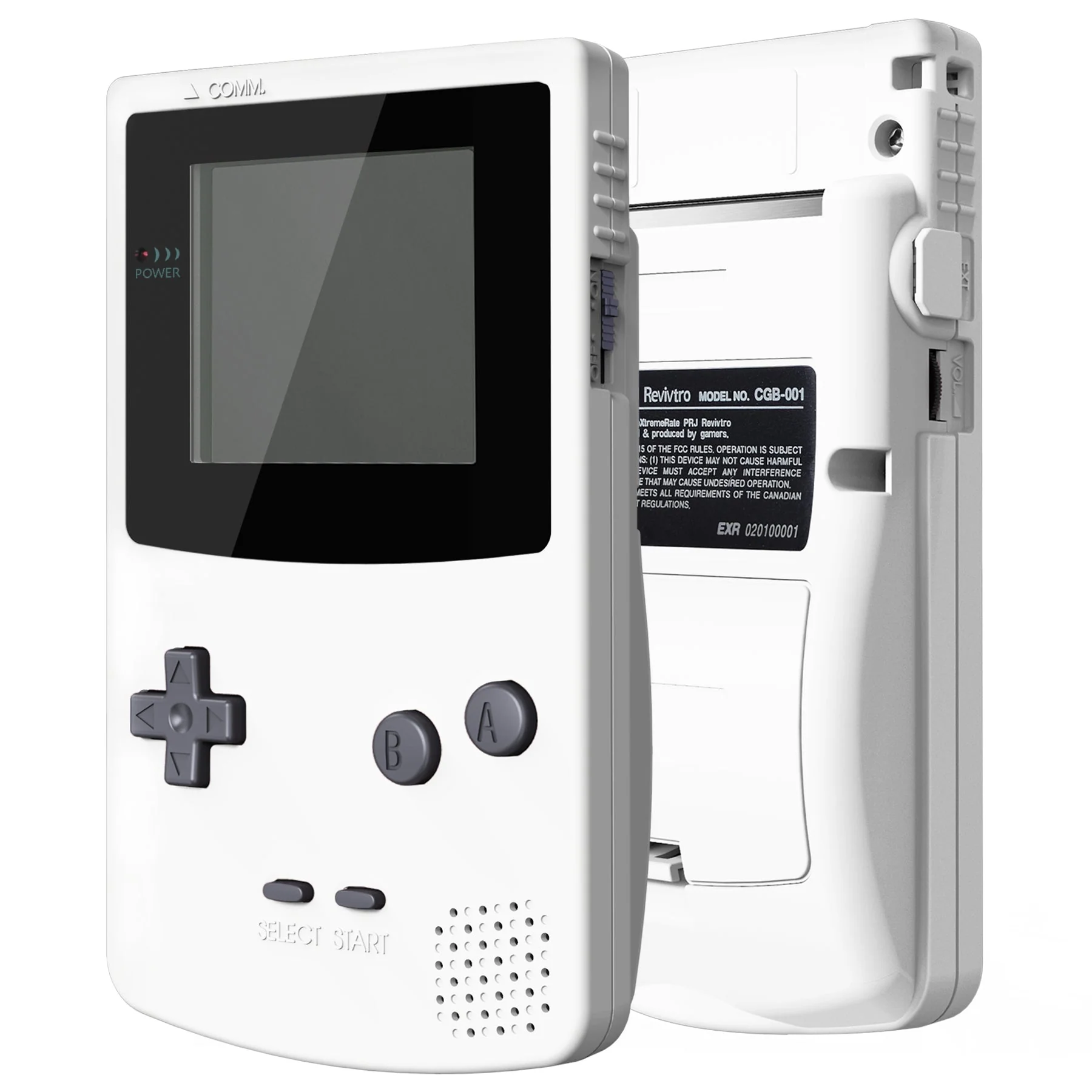 eXtremeRate IPS Ready Upgraded GBC Replacement Full Set Shells with Buttons for Gameboy Color, Compatible with GBC OSD IPS & Regular IPS & Standard LCD - White