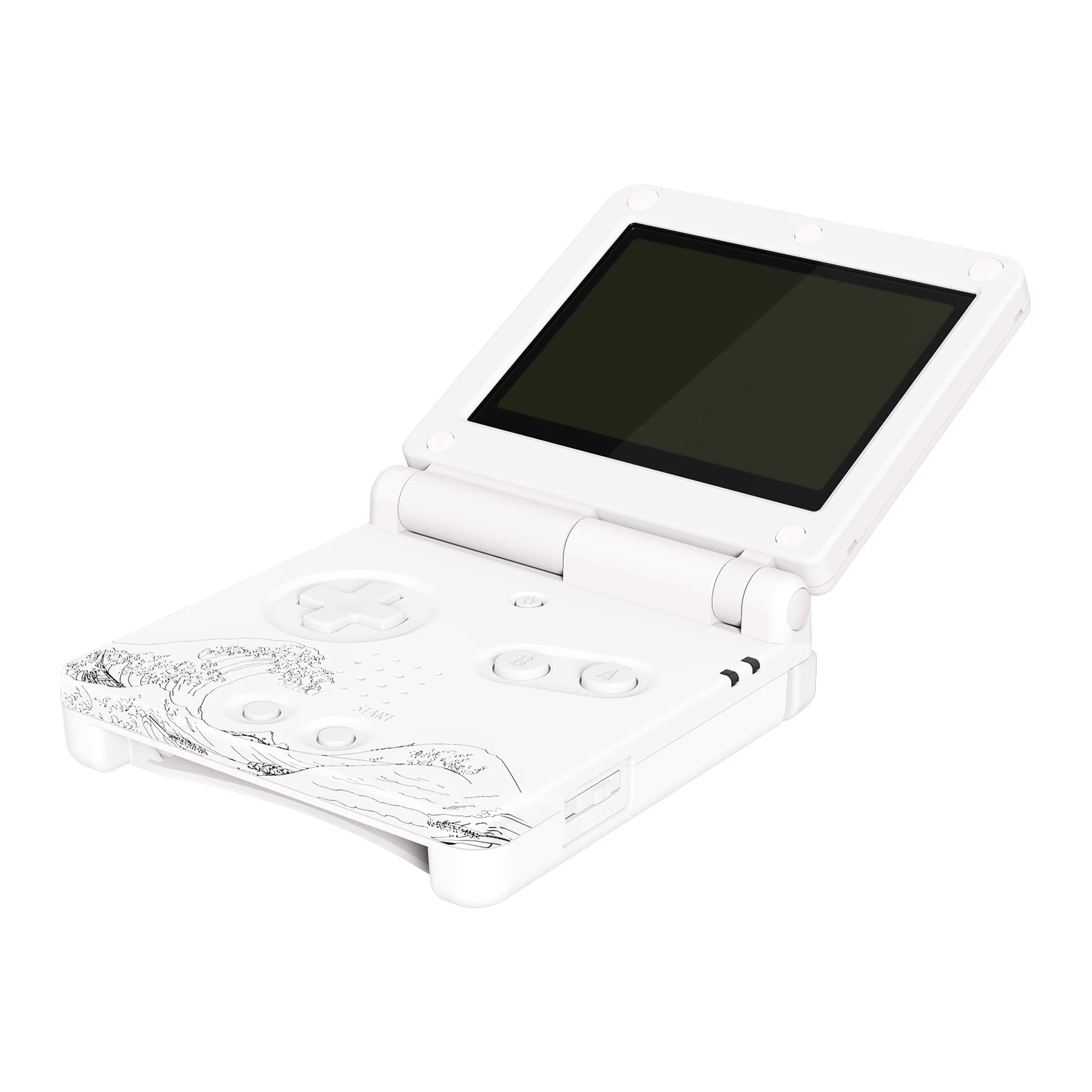 eXtremeRate IPS Ready Upgraded Replacement Full Set Shells with Buttons for Gameboy Advance SP GBA SP, Compatible with Both IPS & Standard LCD - The Great Wave