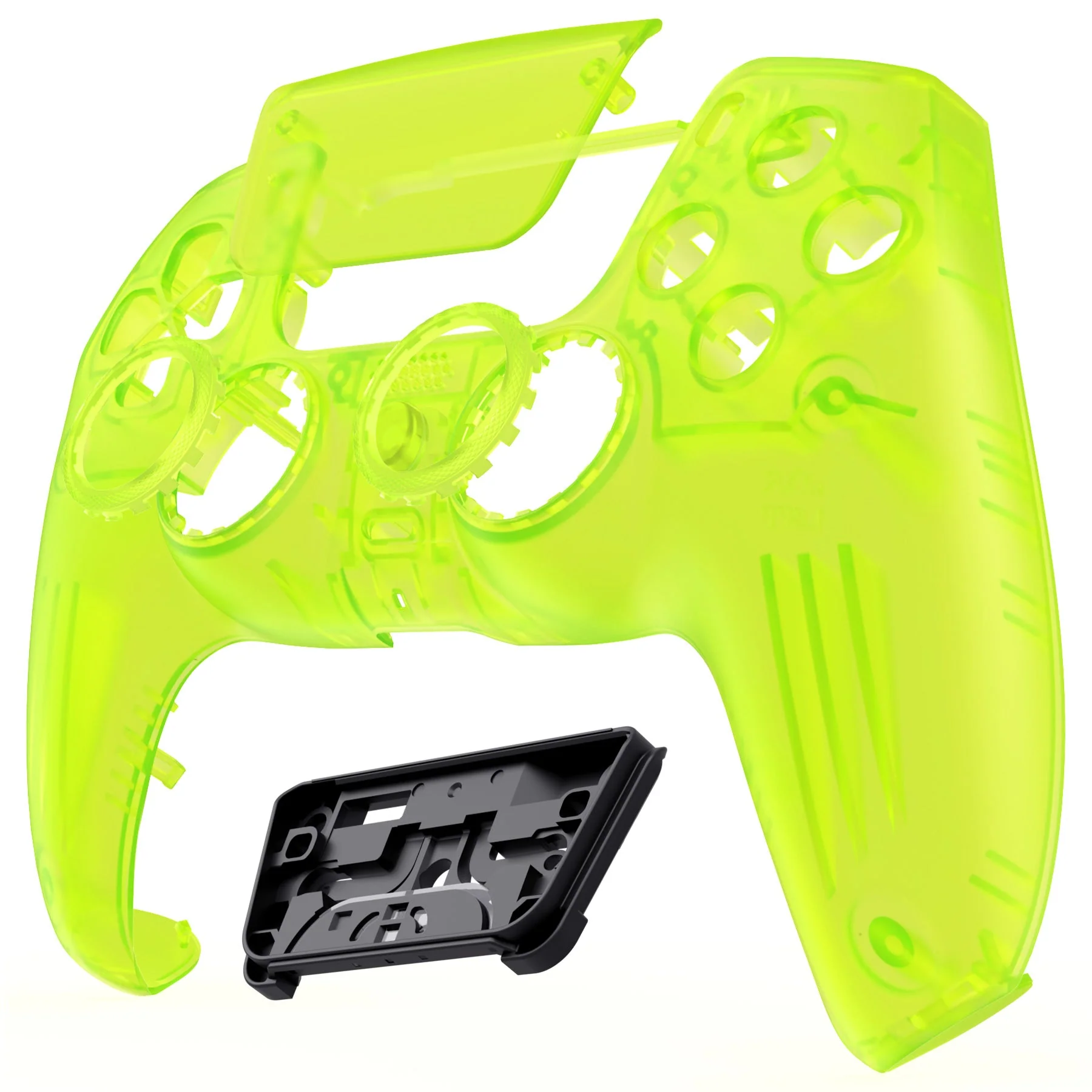 eXtremeRate LUNA Redesigned Replacement Front Shell with Touchpad Compatible with PS5 Controller BDM-010/020/030/040/050 - Clear Lime Green - Image 9