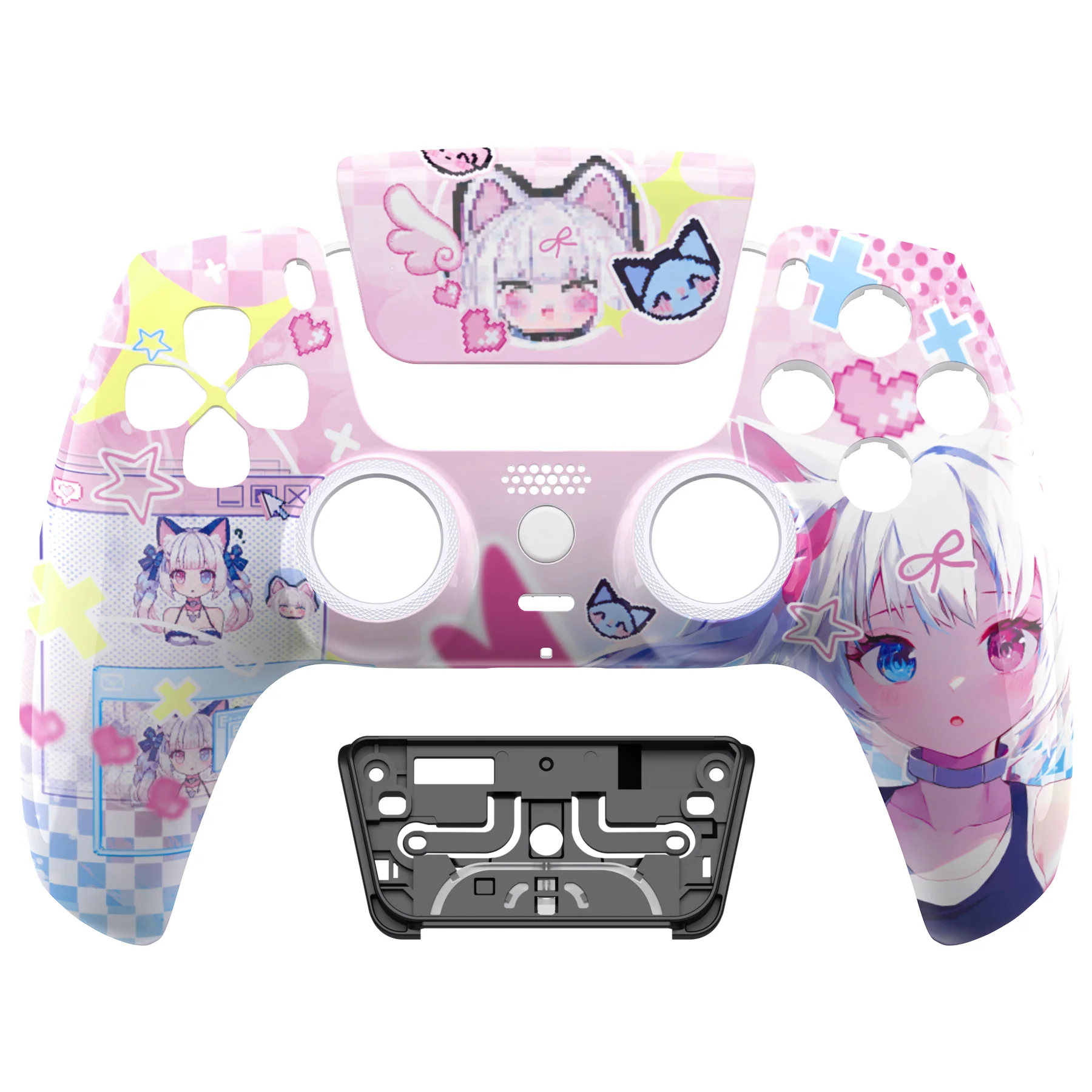 eXtremeRate LUNA Redesigned Replacement Front Shell with Touchpad Compatible with PS5 Controller BDM-010/020/030/040/050 - MeWoow