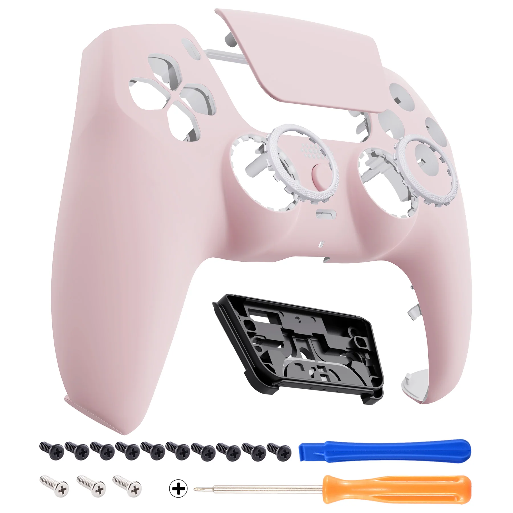 eXtremeRate LUNA Redesigned Replacement Front Shell with Touchpad Compatible with PS5 Controller BDM-010/020/030/040/050 - Cherry Blossoms Pink - Image 8