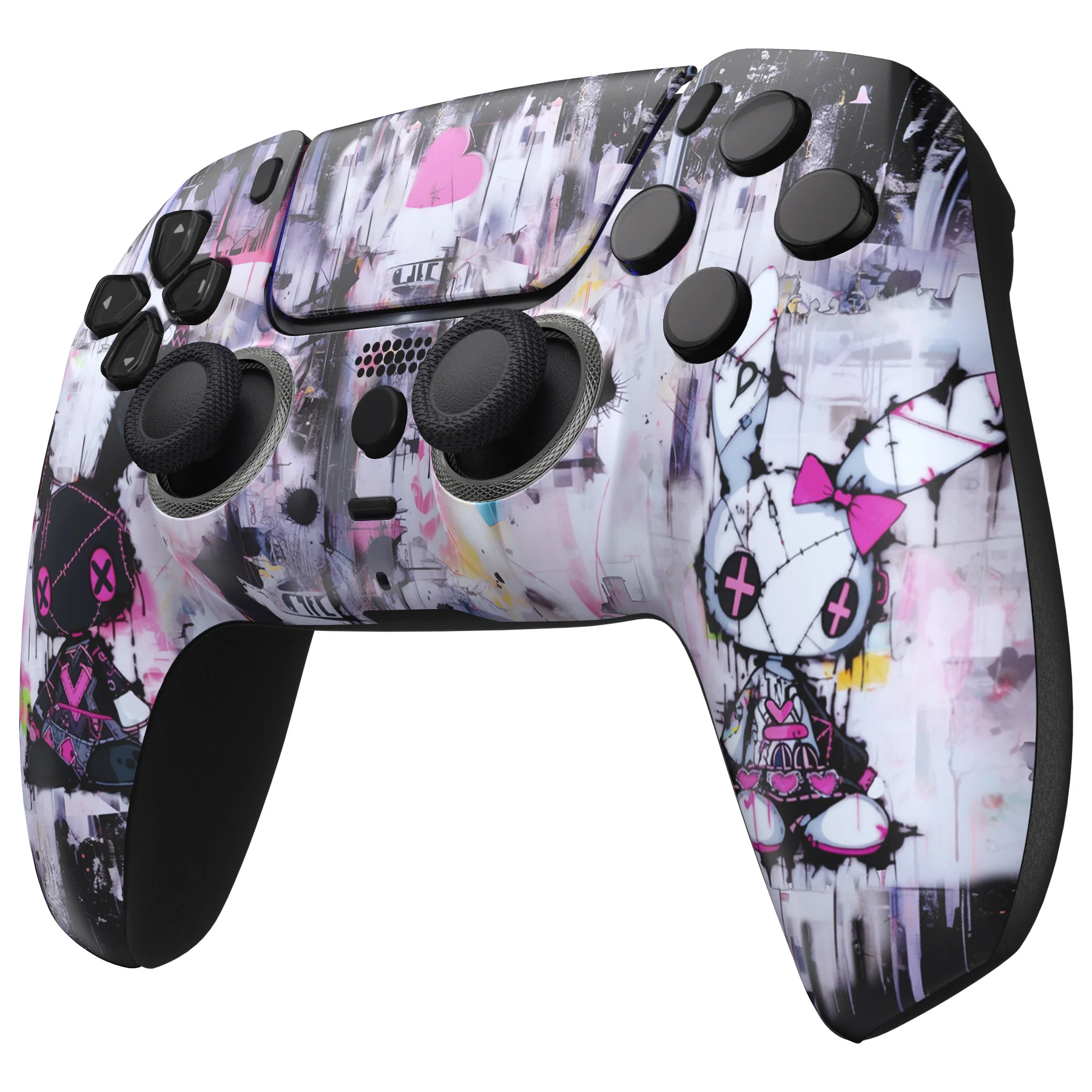 eXtremeRate LUNA Redesigned Replacement Front Shell with Touchpad Compatible with PS5 Controller BDM-010/020/030/040/050 - Lovely Punky Bunny - Image 5