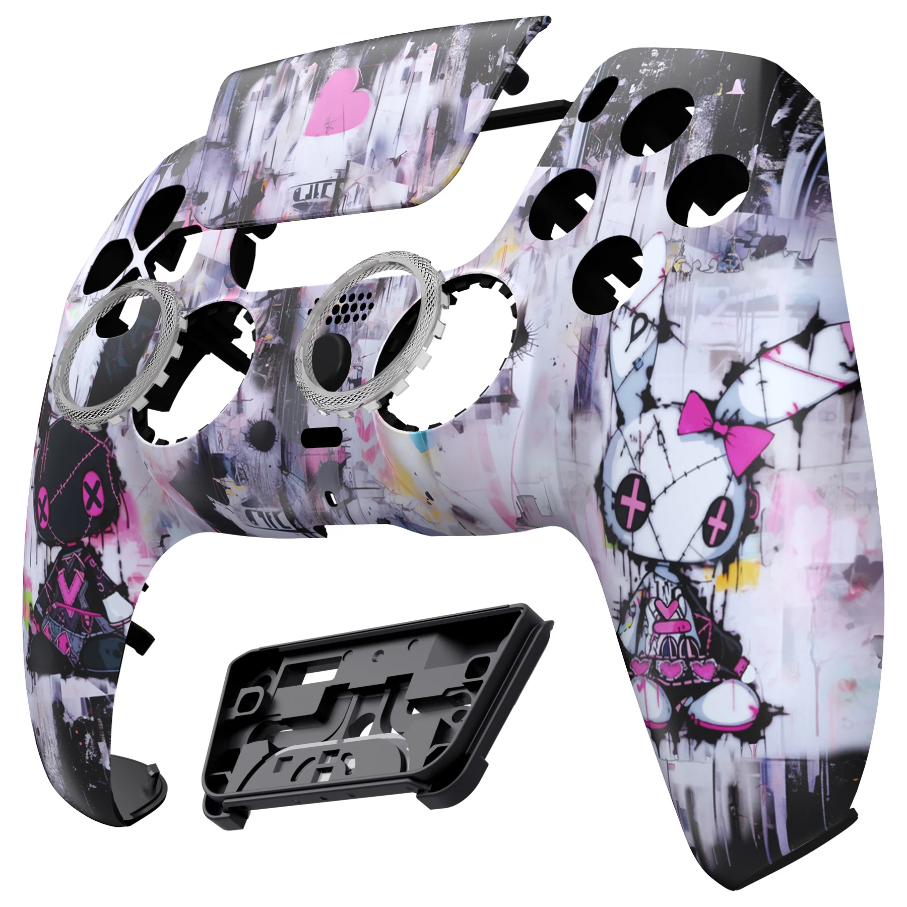 eXtremeRate LUNA Redesigned Replacement Front Shell with Touchpad Compatible with PS5 Controller BDM-010/020/030/040/050 - Lovely Punky Bunny - Image 9