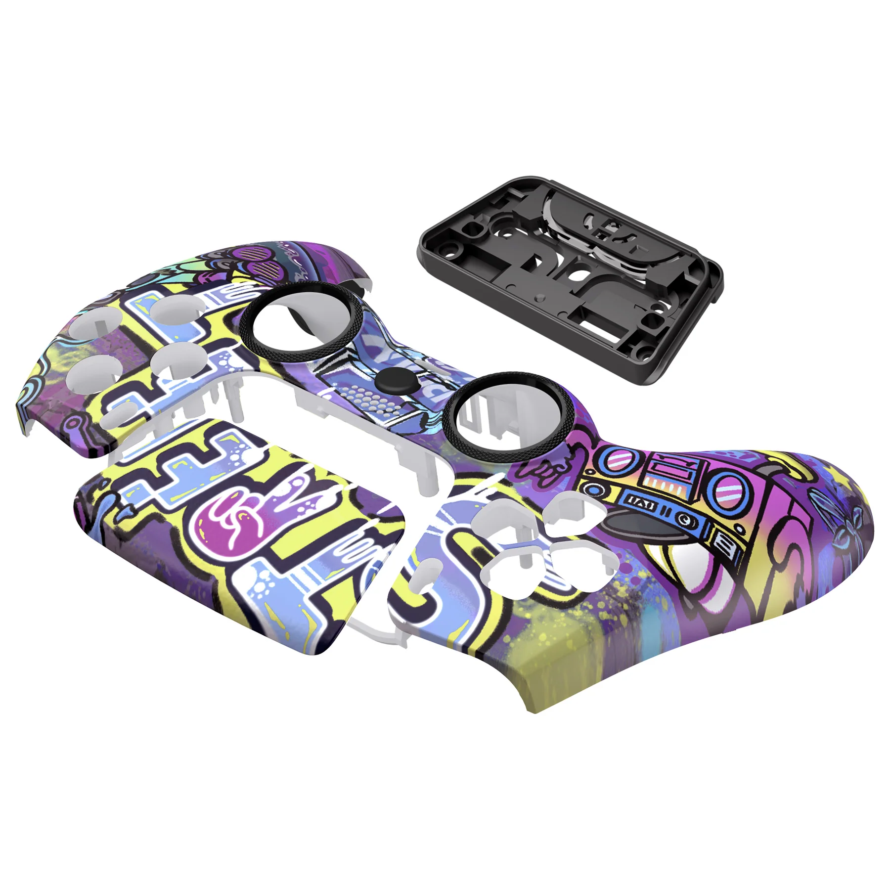 eXtremeRate LUNA Redesigned Replacement Front Shell with Touchpad Compatible with PS5 Controller BDM-010/020/030/040/050 - Street Art - Image 12
