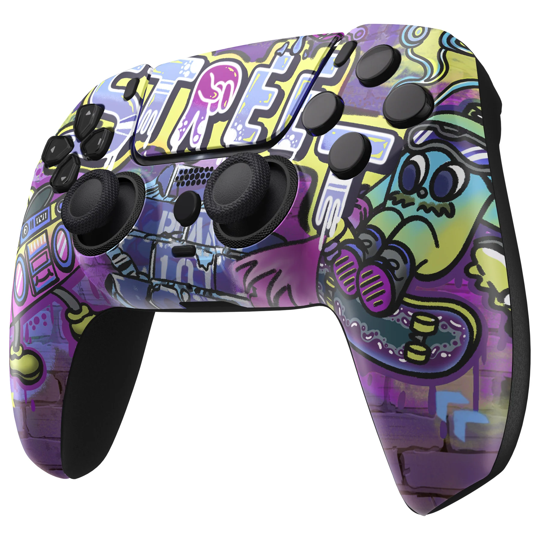 eXtremeRate LUNA Redesigned Replacement Front Shell with Touchpad Compatible with PS5 Controller BDM-010/020/030/040/050 - Street Art - Image 5