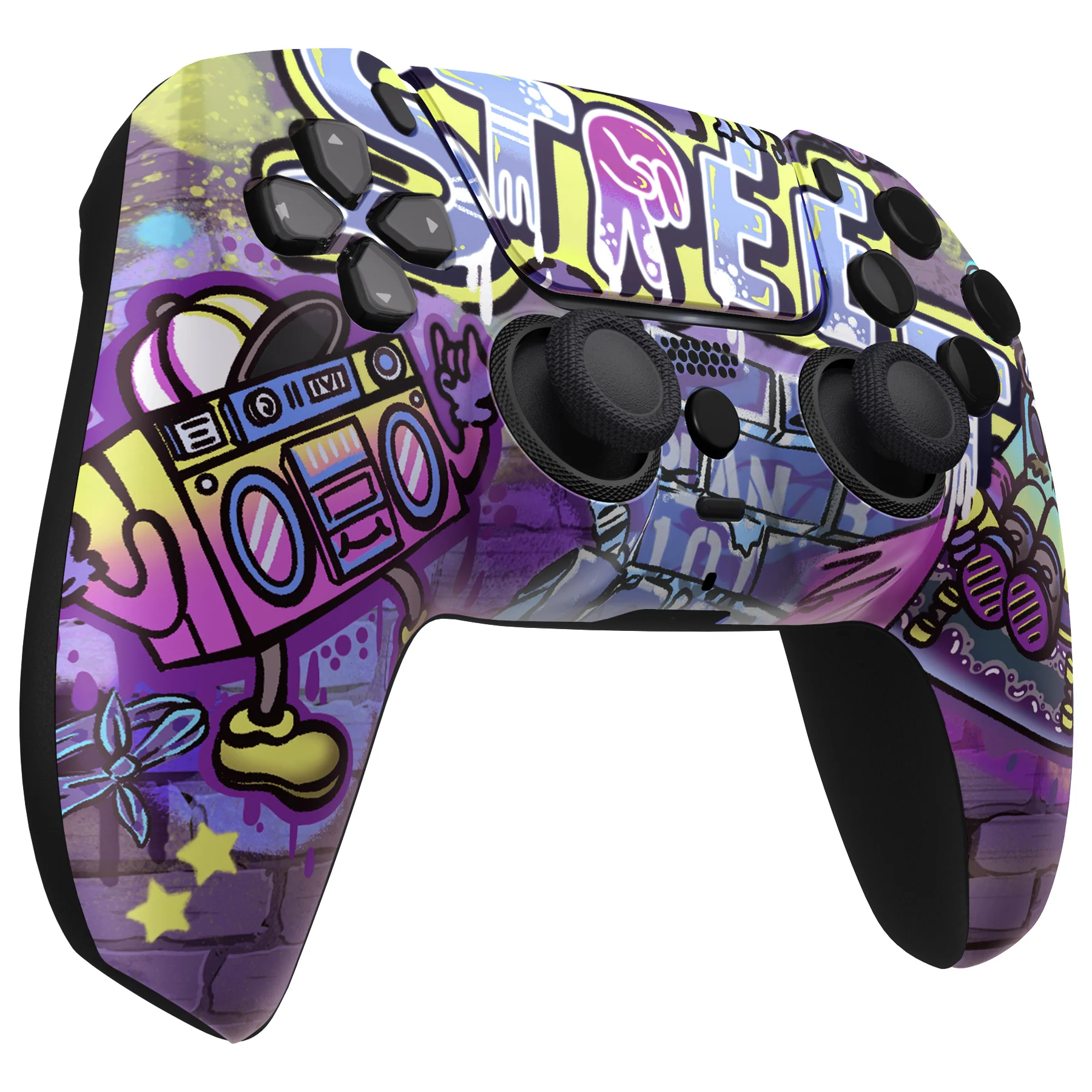 eXtremeRate LUNA Redesigned Replacement Front Shell with Touchpad Compatible with PS5 Controller BDM-010/020/030/040/050 - Street Art - Image 6