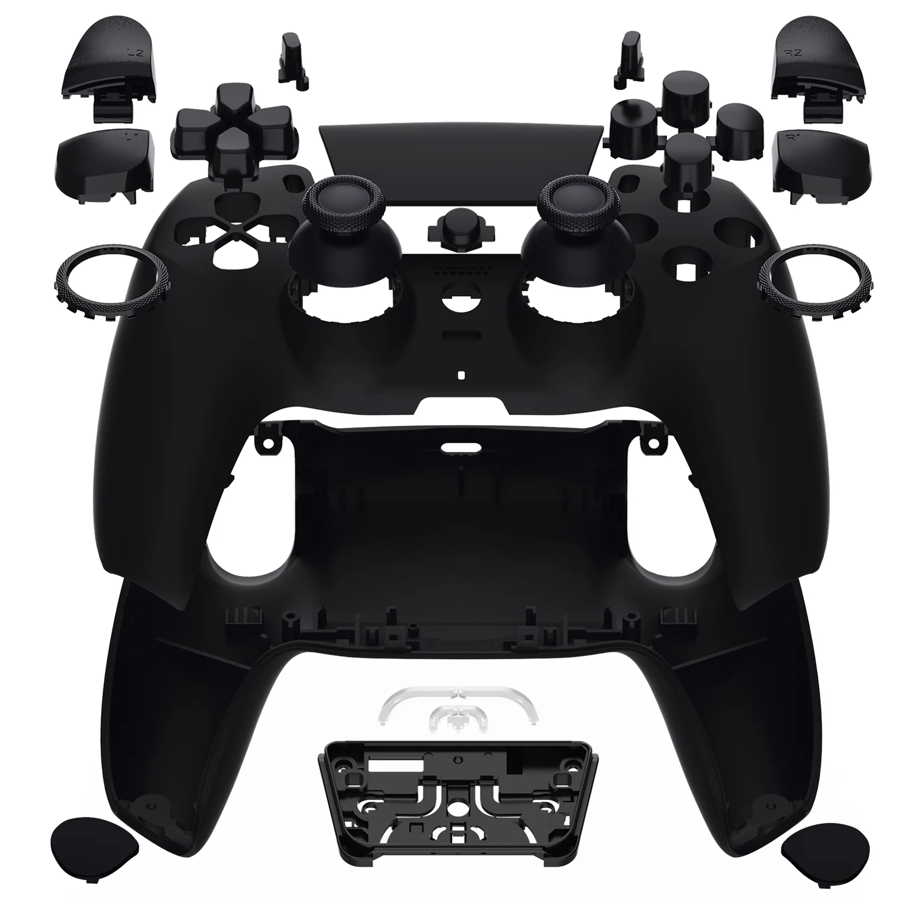 eXtremeRate LUNA Redesigned Replacement Full Set Shells with Buttons Compatible with PS5 Controller BDM-030/040/050 - Black - Image 6