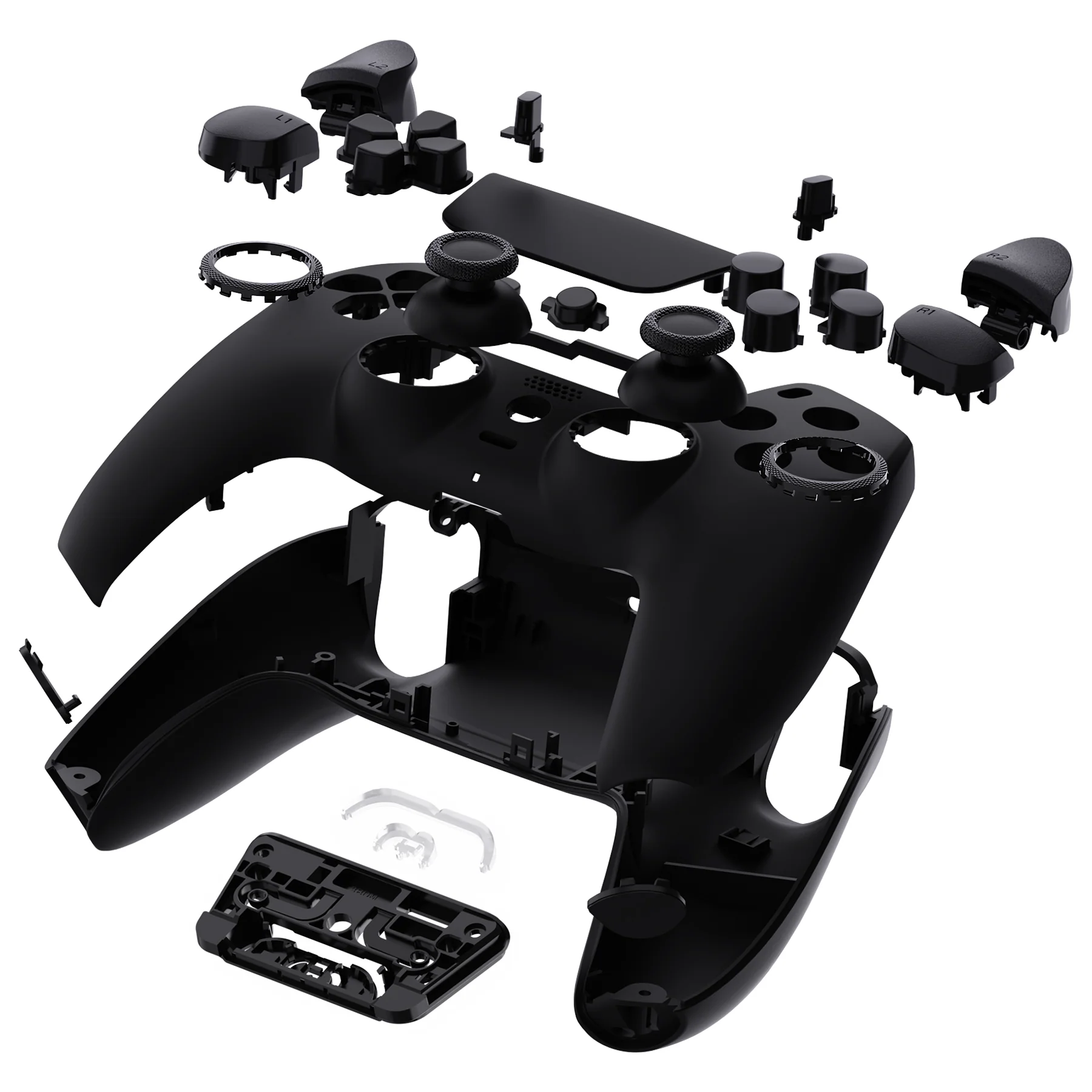 eXtremeRate LUNA Redesigned Replacement Full Set Shells with Buttons Compatible with PS5 Controller BDM-030/040/050 - Black - Image 7