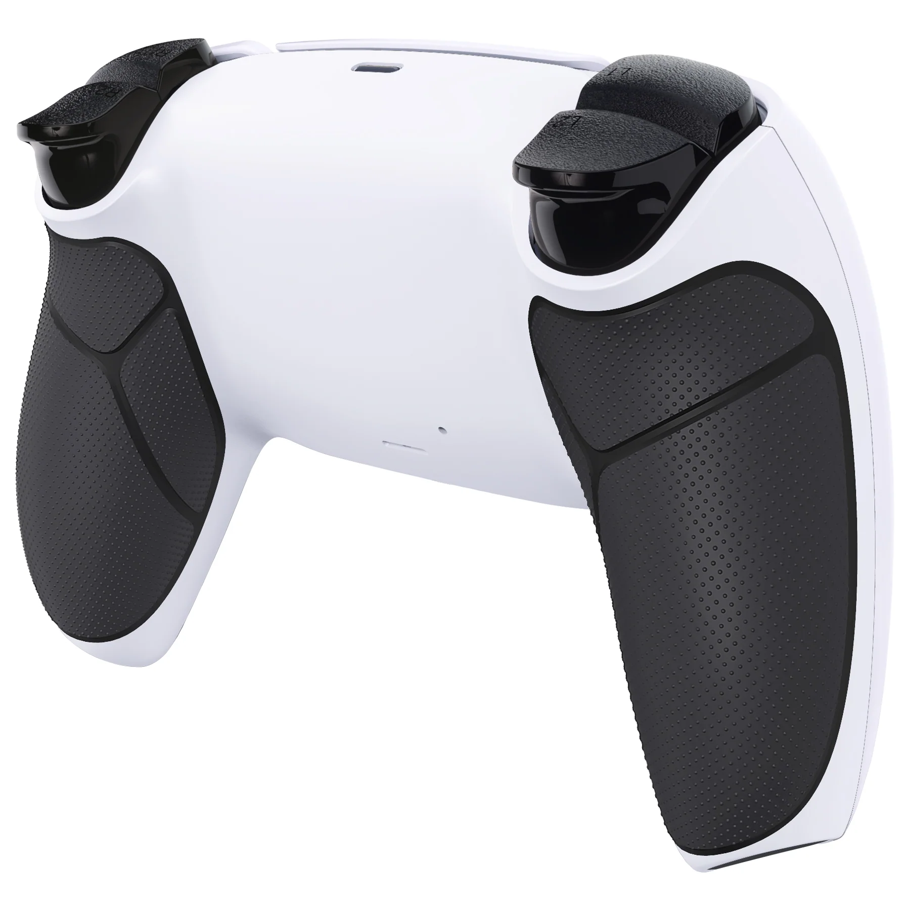 eXtremeRate Performance Grip Replacement Back Housing Bottom Shell Compatible with PS5 Controller BDM-010/020/030/040/050 - Rubberized Black White - Image 5