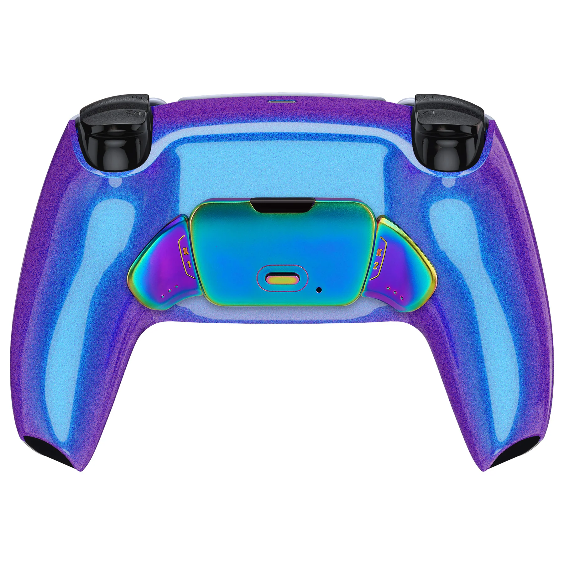 eXtremeRate Rainbow Aura Blue & Purple Real Metal Buttons (RMB) Version RISE V3 Remap Kit for PS5 Controller BDM-030/040/050 - Chameleon Purple Blue - Image 8
