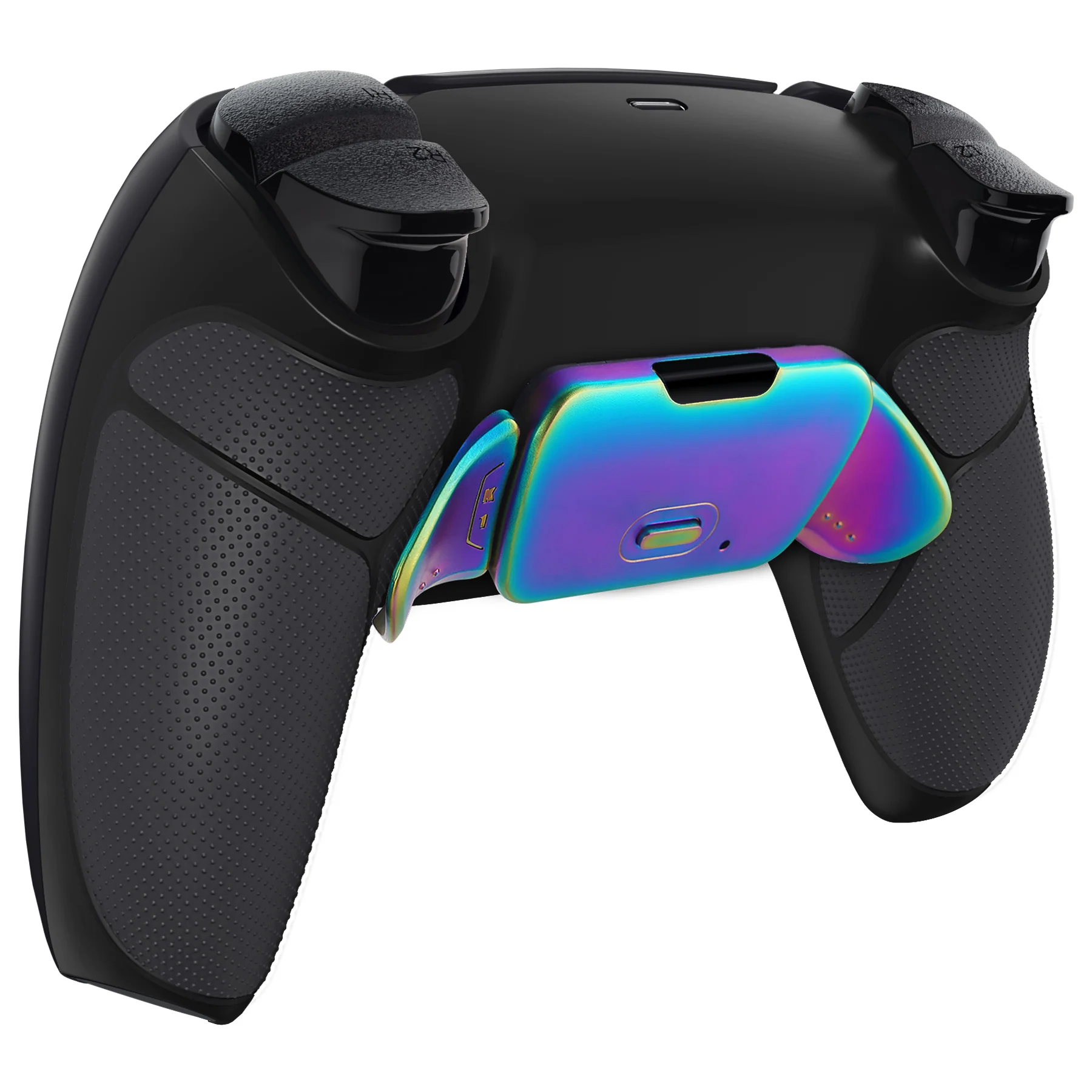 eXtremeRate Rainbow Aura Blue & Purple Real Metal Buttons (RMB) Version RISE V3 Remap Kit for PS5 Controller BDM-030/040/050 - Rubberized Black - Image 9