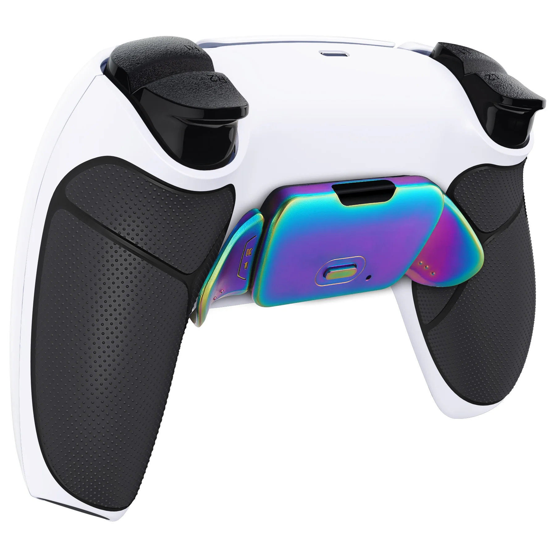 eXtremeRate Rainbow Aura Blue & Purple Real Metal Buttons (RMB) Version RISE V3 Remap Kit for PS5 Controller BDM-030/040/050 - Rubberized White Black - Image 9