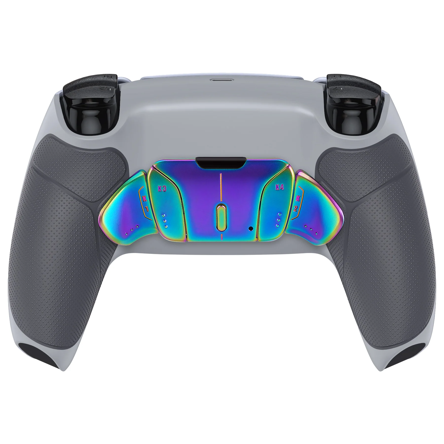 eXtremeRate Rainbow Aura Blue & Purple Real Metal Buttons (RMB) Version RISE4 Remap Kit for PS5 Controller BDM-010/020 - Rubberized New Hope Gray & Classic Gray - Image 8