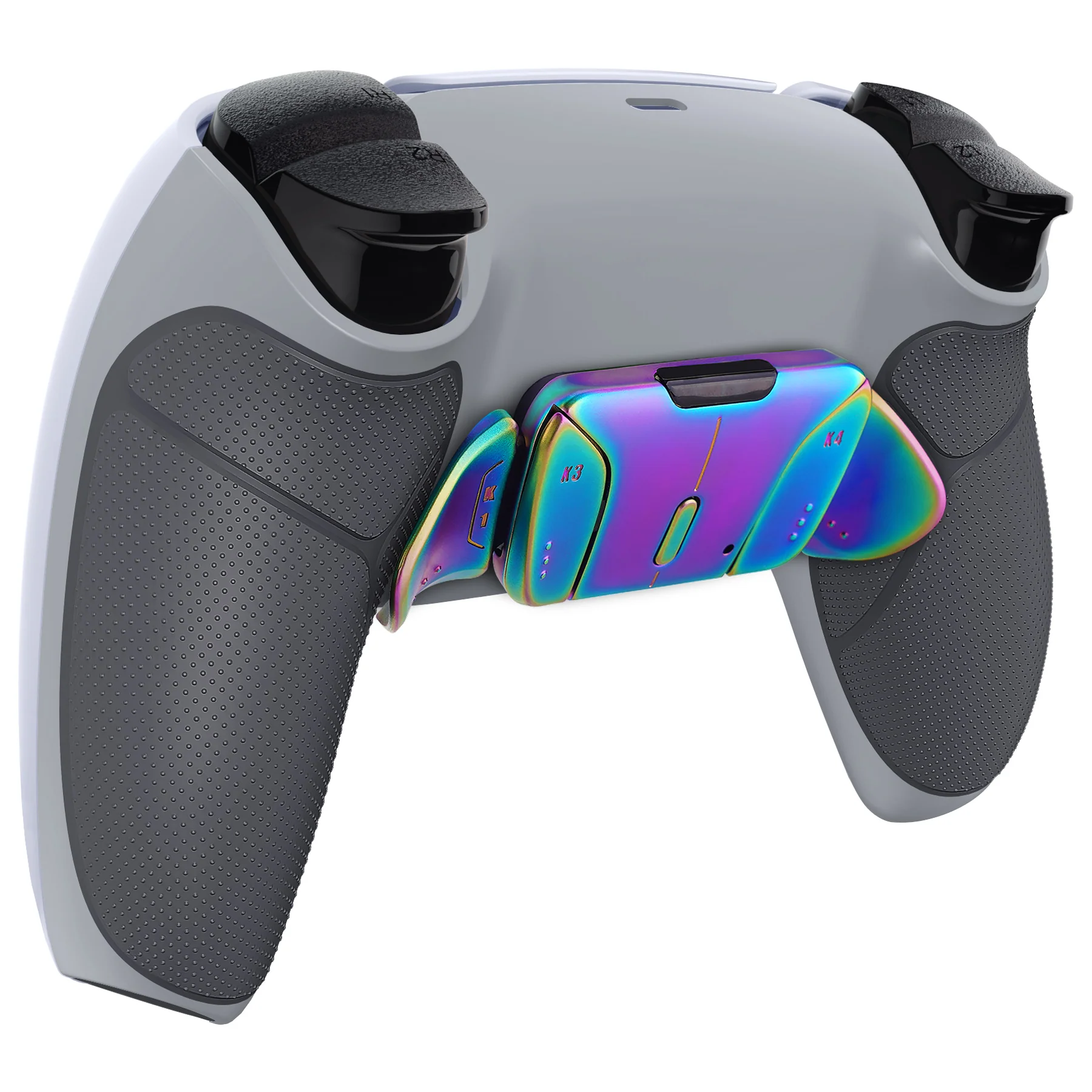 eXtremeRate Rainbow Aura Blue & Purple Real Metal Buttons (RMB) Version RISE4 Remap Kit for PS5 Controller BDM-010/020 - Rubberized New Hope Gray & Classic Gray - Image 9