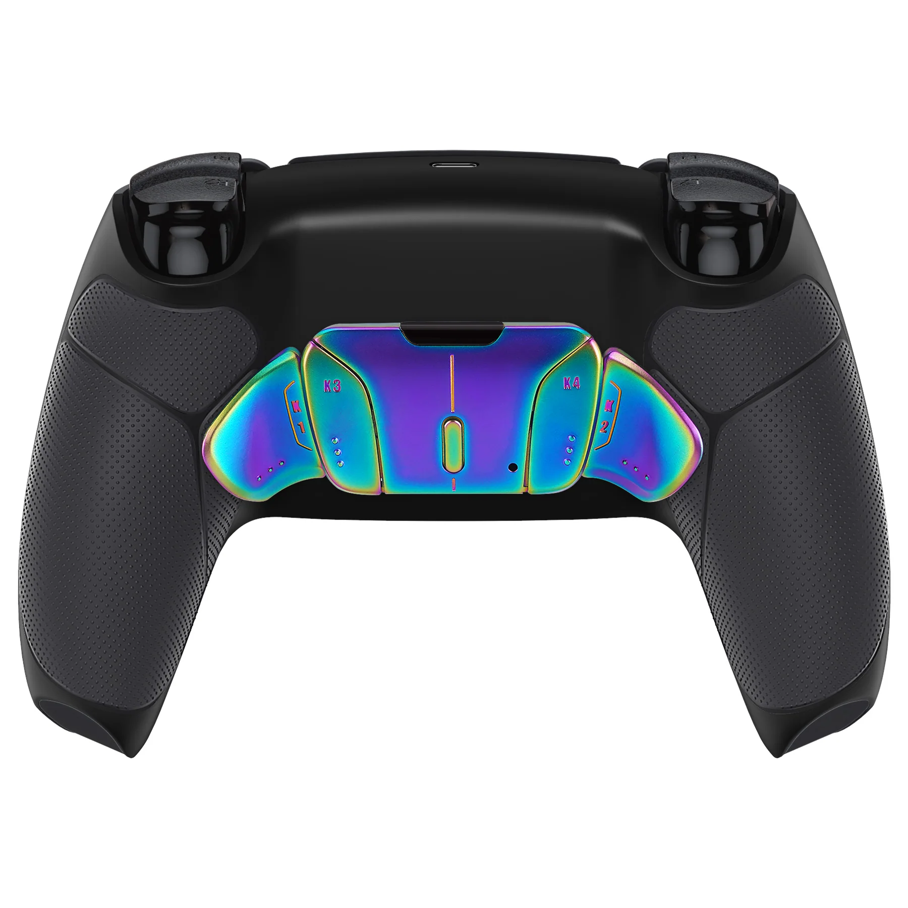 eXtremeRate Rainbow Aura Blue & Purple Real Metal Buttons (RMB) Version RISE4 V3 Remap Kit for PS5 Controller BDM-030/040/050 - Rubberized Black - Image 7