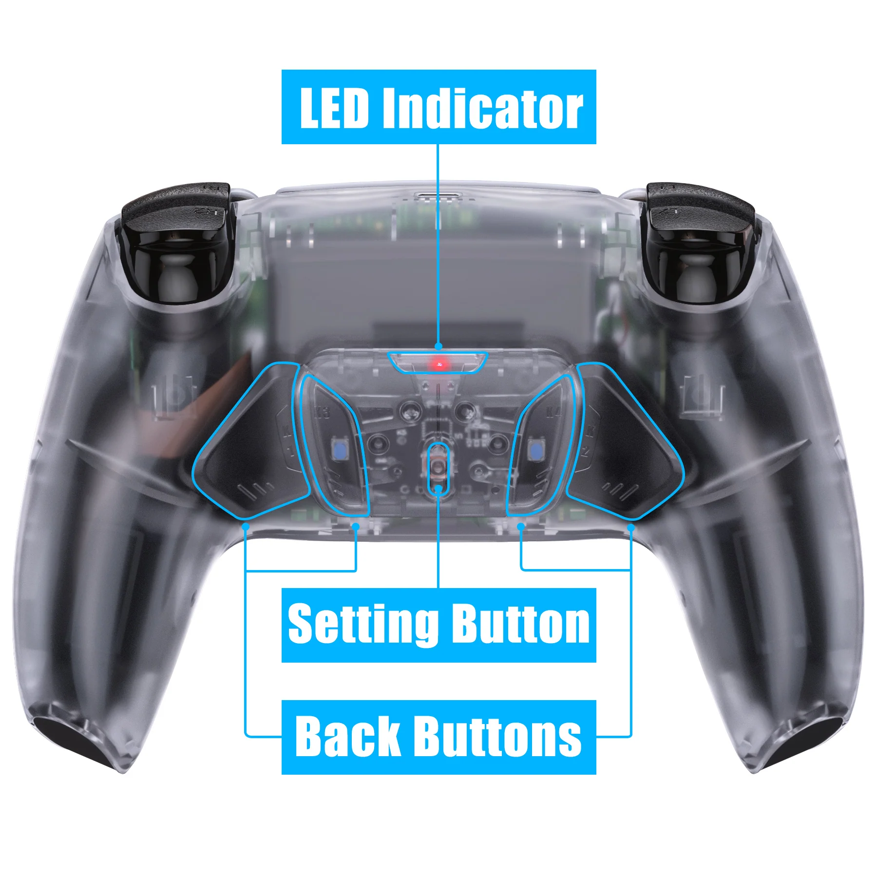 eXtremeRate Remappable RISE4 V3 Remap Kit for PS5 Controller BDM-030/040/050 - Clear - Image 4