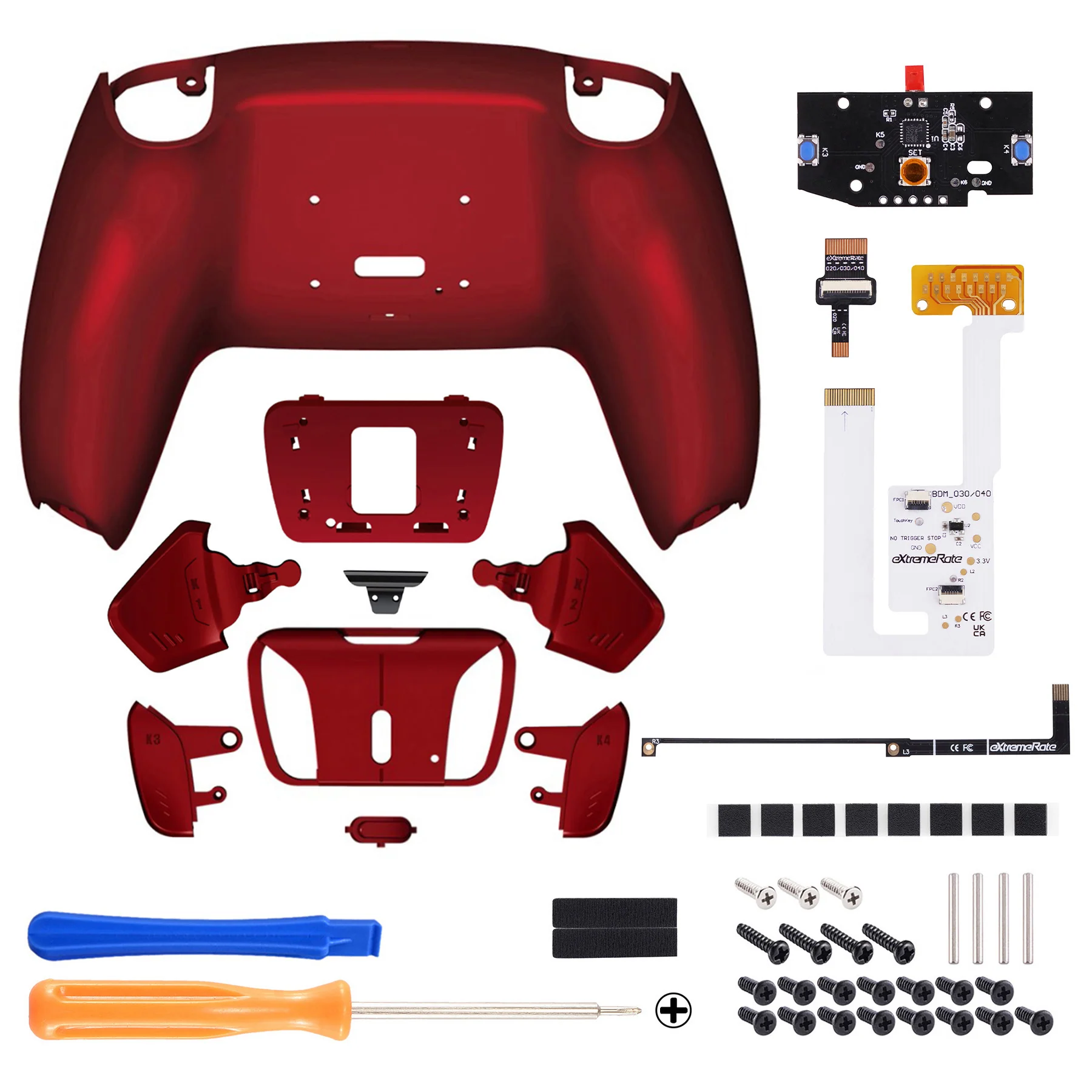 eXtremeRate Remappable RISE4 V3 Remap Kit for PS5 Controller BDM-030/040/050 - Scarlet Red - Image 2