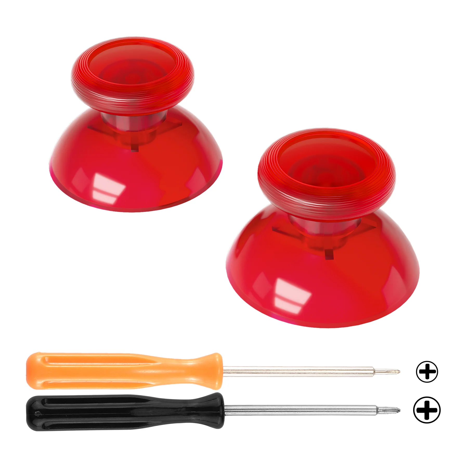 eXtremeRate Replacement 3D Joystick Thumbsticks for Nintendo Switch Pro Controller - Clear Red