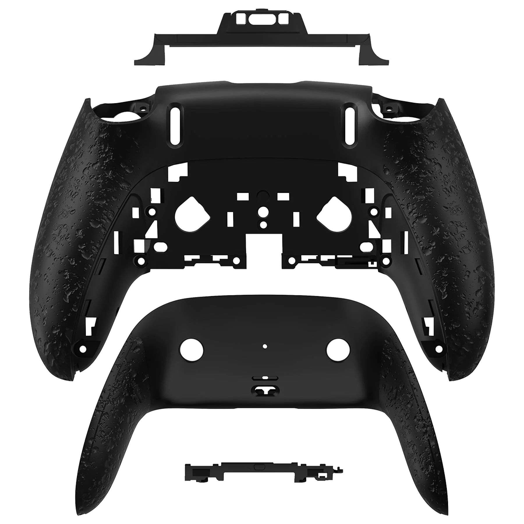 eXtremeRate Replacement Back Housing Bottom Shell & Clip Shell Compatible with PS5 Edge Controller - Textured Black - Image 5