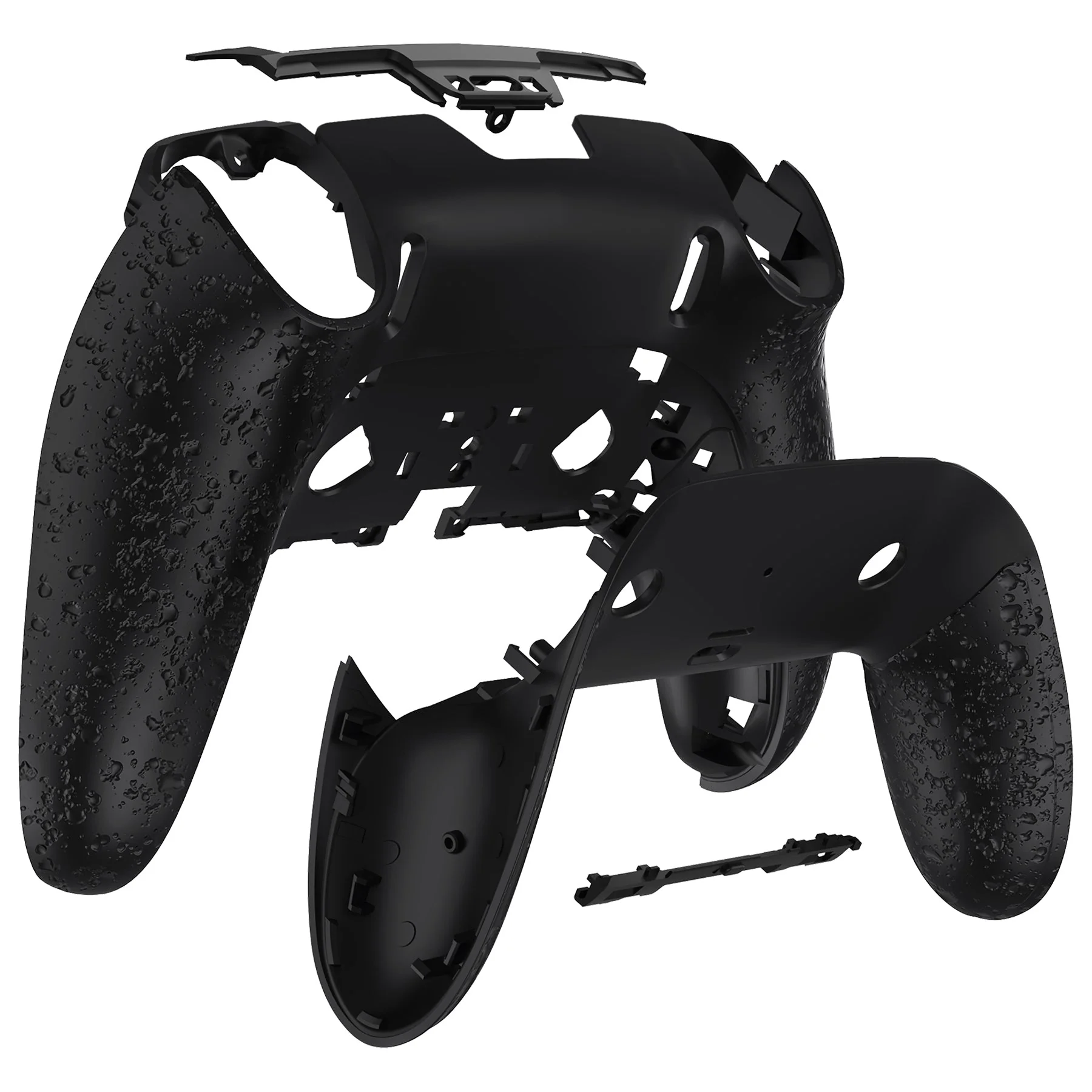 eXtremeRate Replacement Back Housing Bottom Shell & Clip Shell Compatible with PS5 Edge Controller - Textured Black - Image 6
