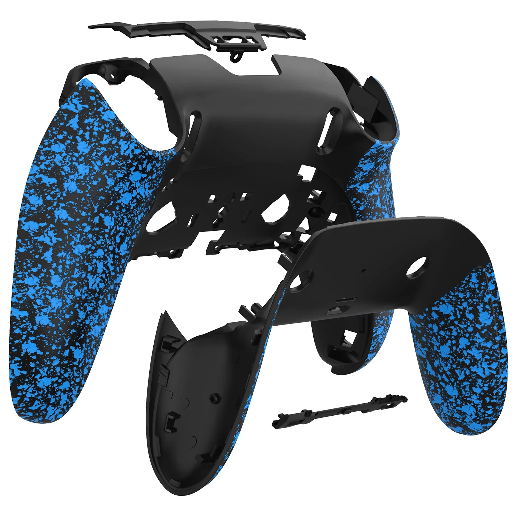 eXtremeRate Replacement Back Housing Bottom Shell & Clip Shell Compatible with PS5 Edge Controller - Textured Blue - Image 6
