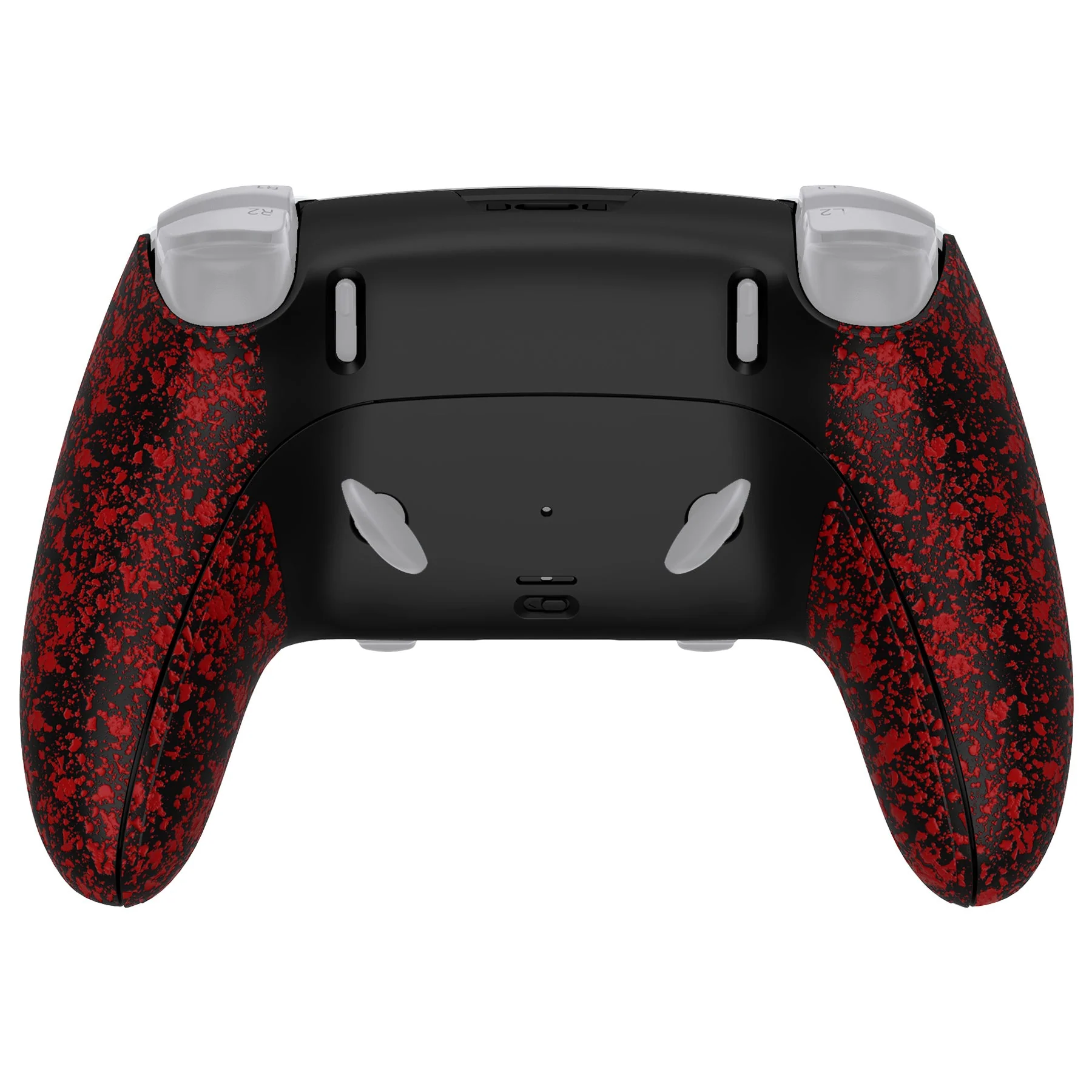 eXtremeRate Replacement Back Housing Bottom Shell & Clip Shell Compatible with PS5 Edge Controller - Textured Red