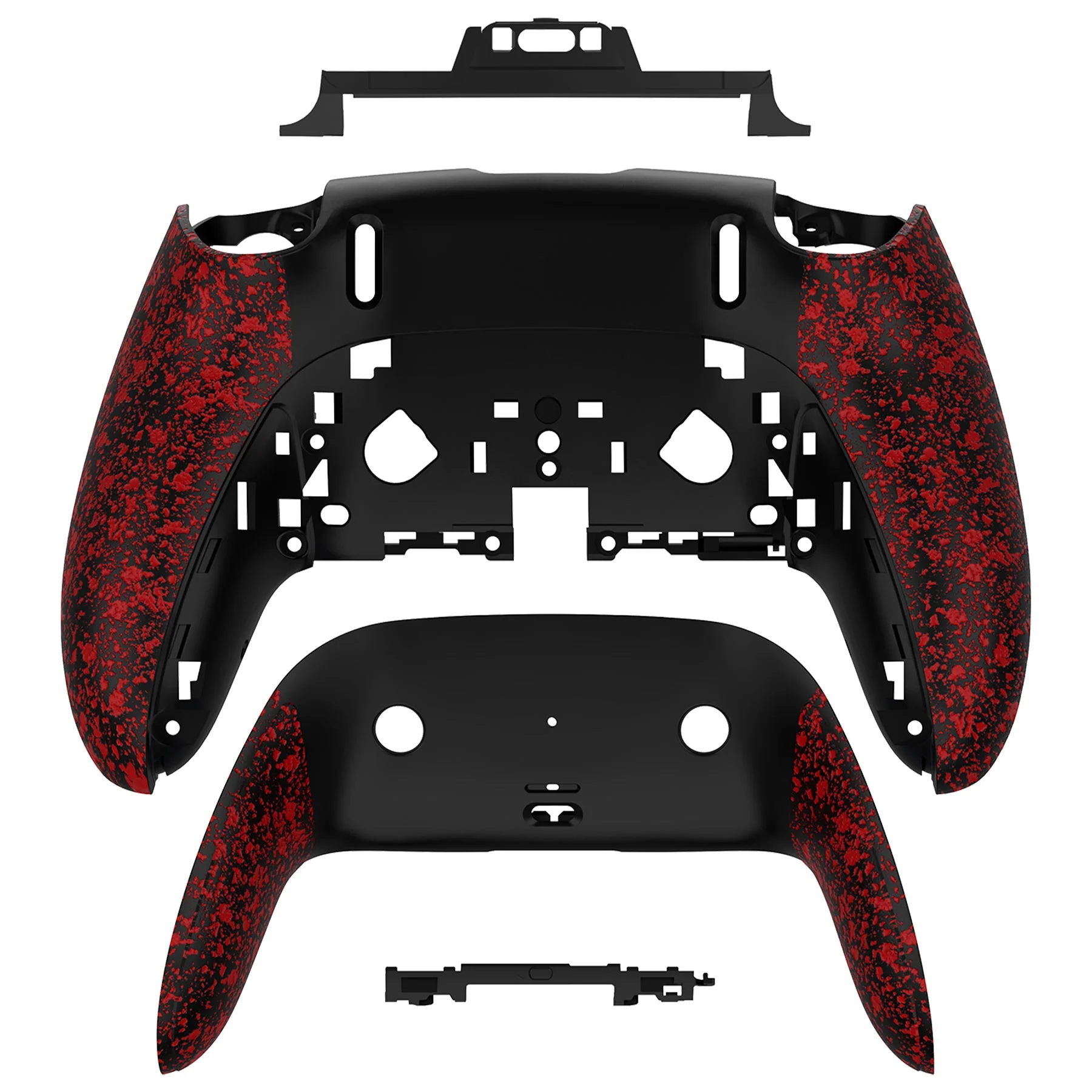 eXtremeRate Replacement Back Housing Bottom Shell & Clip Shell Compatible with PS5 Edge Controller - Textured Red - Image 5