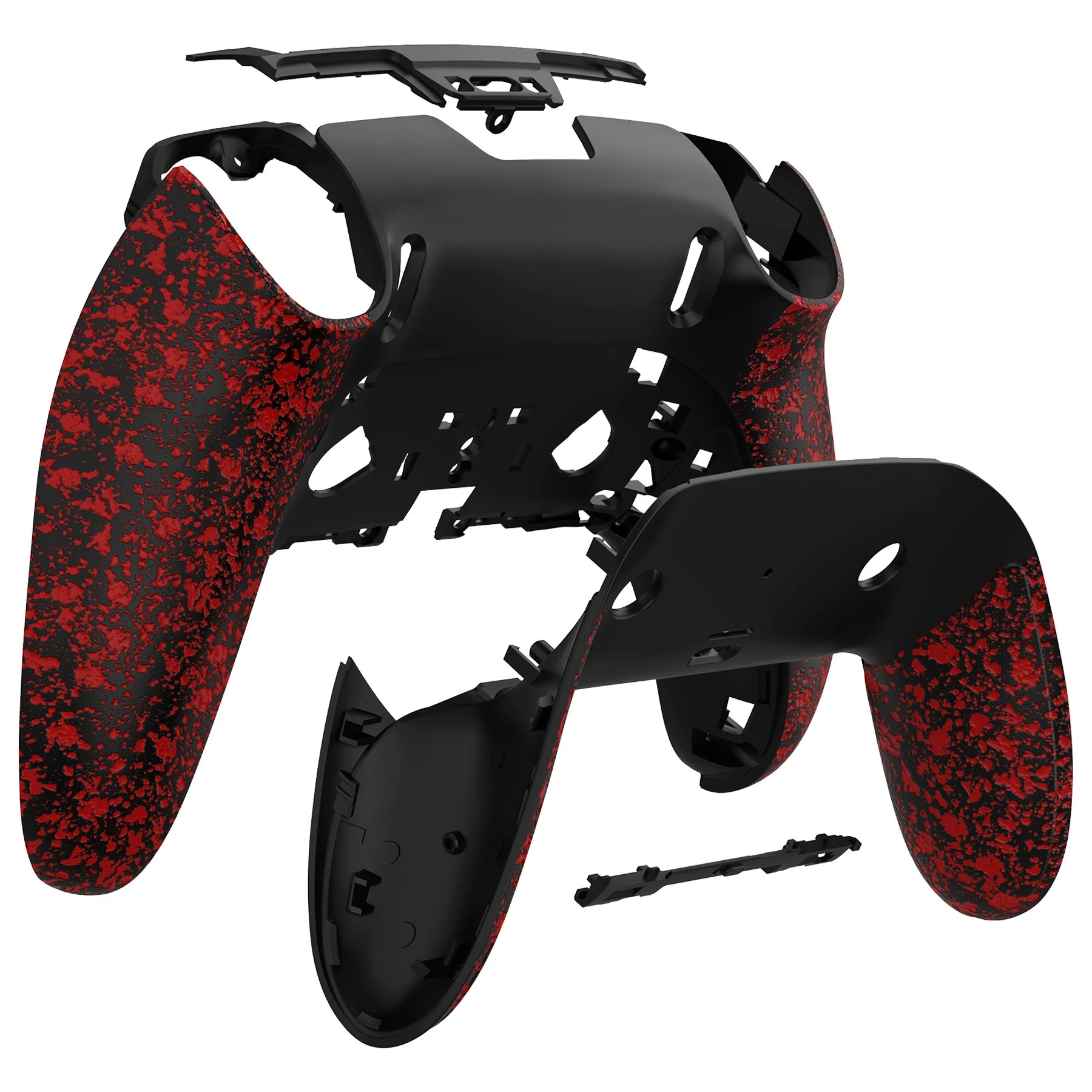 eXtremeRate Replacement Back Housing Bottom Shell & Clip Shell Compatible with PS5 Edge Controller - Textured Red - Image 6