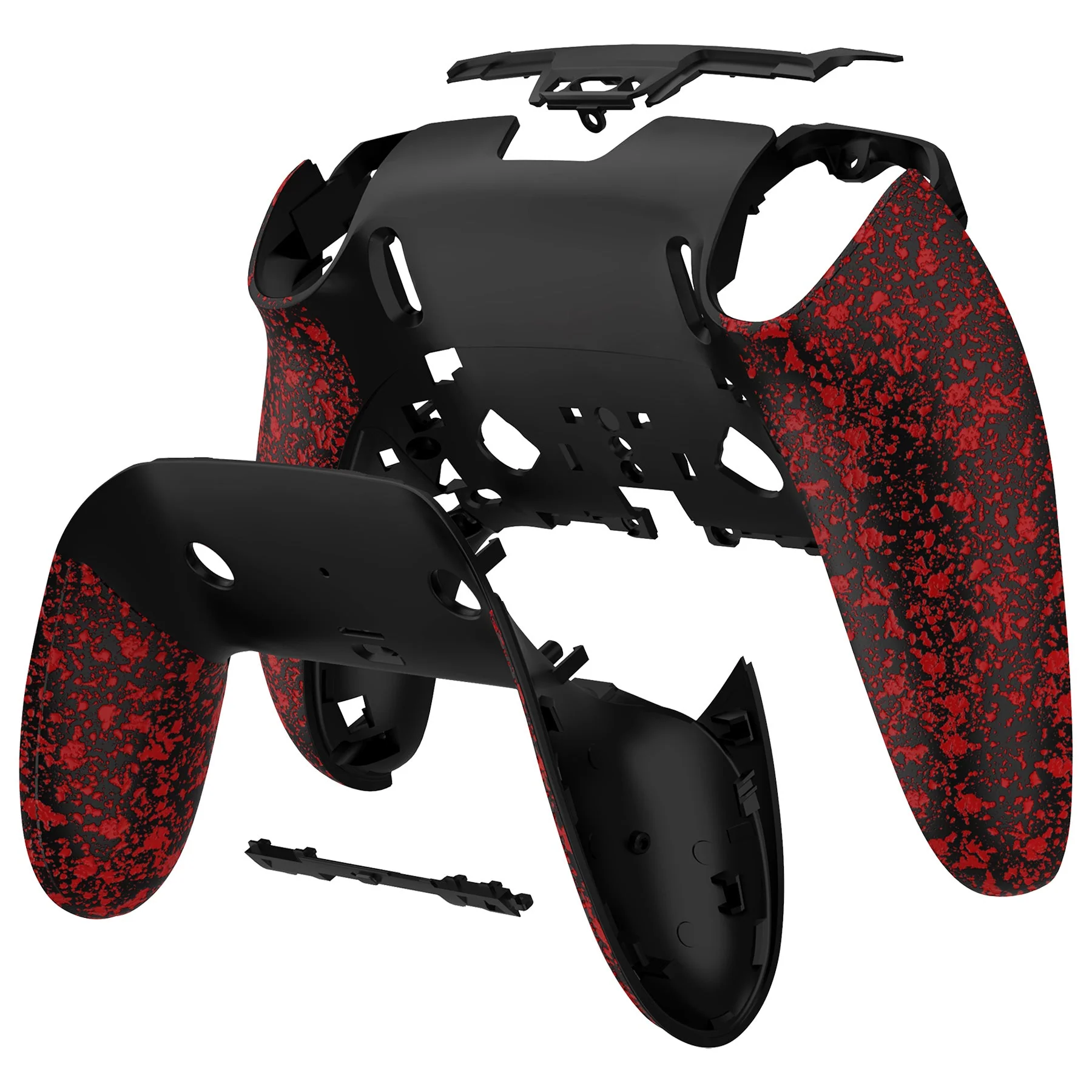 eXtremeRate Replacement Back Housing Bottom Shell & Clip Shell Compatible with PS5 Edge Controller - Textured Red - Image 7