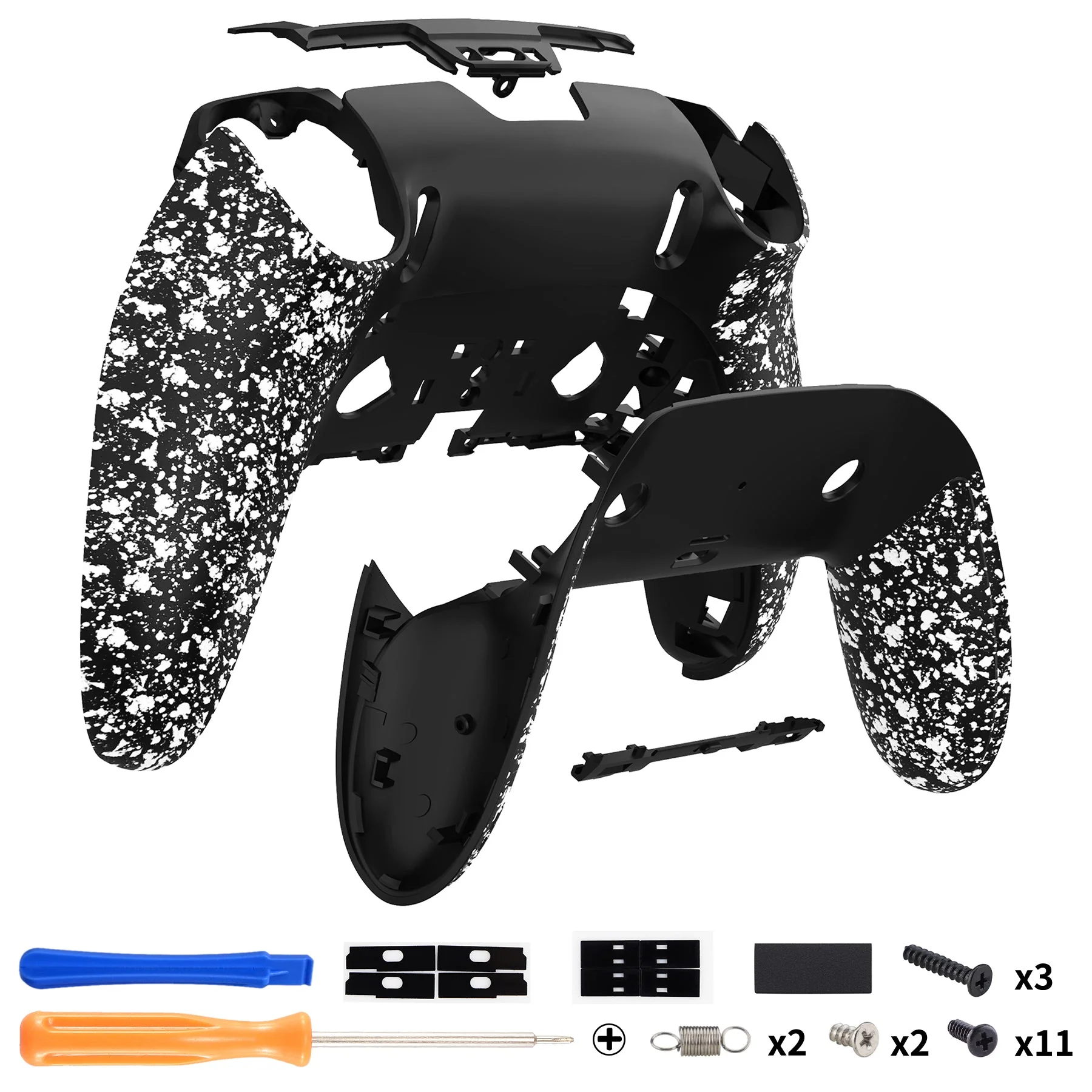 eXtremeRate Replacement Back Housing Bottom Shell & Clip Shell Compatible with PS5 Edge Controller - Textured White - Image 2