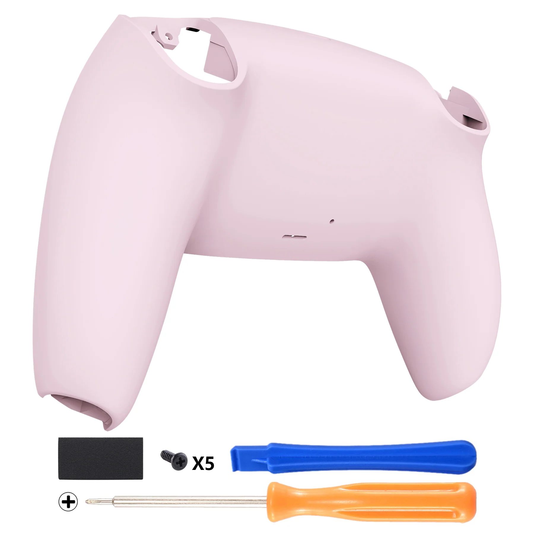 eXtremeRate Replacement Back Housing Bottom Shell Compatible with PS5 Controller BDM-010/020/030/040/050 - Cherry Blossoms Pink