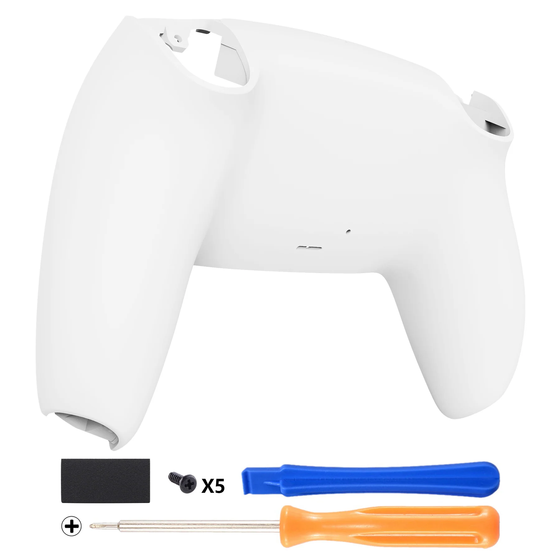 eXtremeRate Replacement Back Housing Bottom Shell Compatible with PS5 Controller BDM-010/020/030/040/050 - White