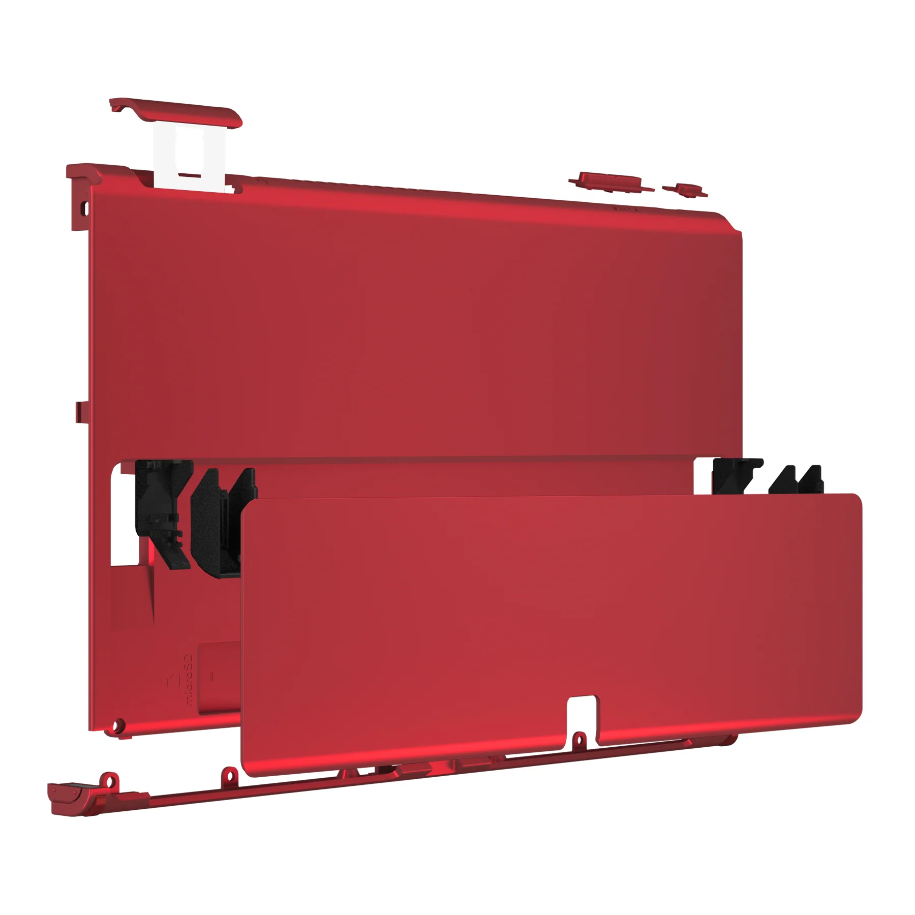 eXtremeRate Replacement Back Plate with Metal Kickstand for Nintendo Switch OLED - Scarlet Red