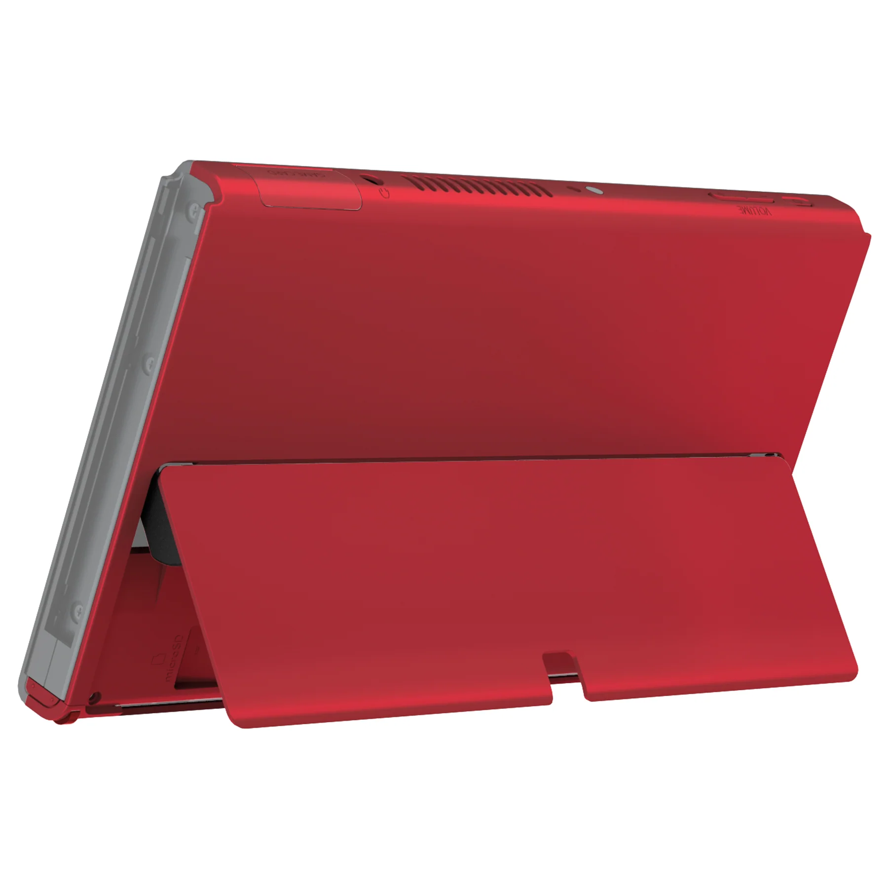 eXtremeRate Replacement Back Plate with Metal Kickstand for Nintendo Switch OLED - Scarlet Red - Image 2
