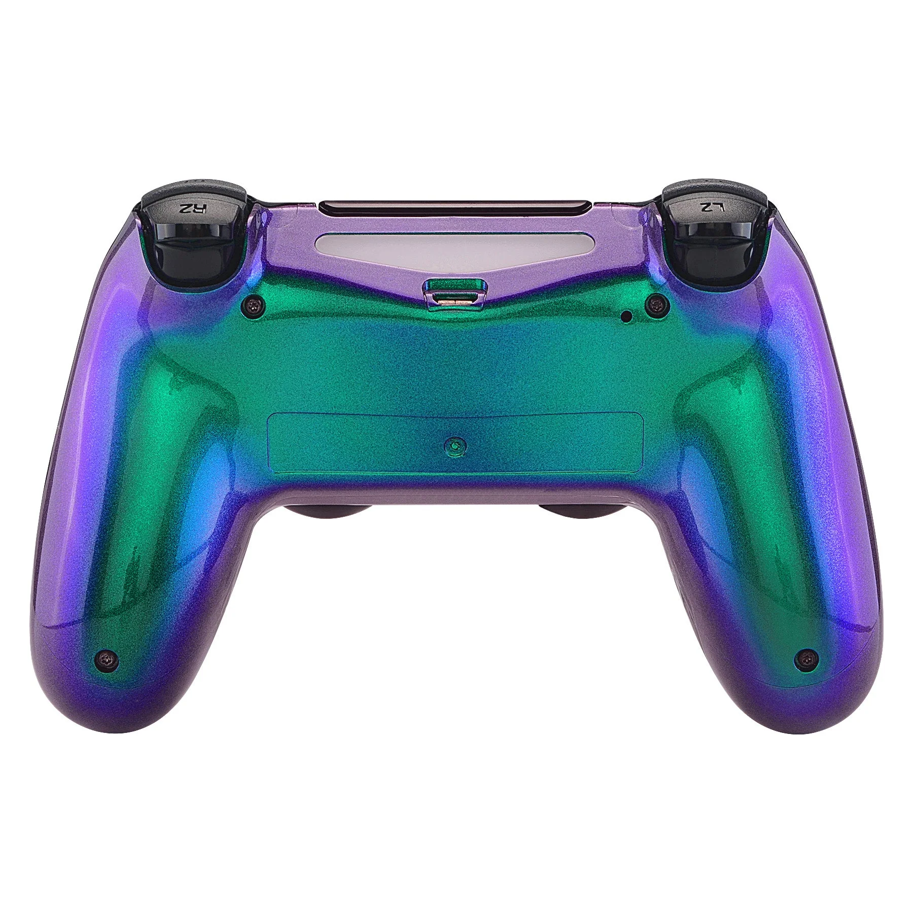 eXtremeRate Replacement Bottom Shell for PS4 Slim Pro Controller Controller (CUH-ZCT2 JDM-040/050/055) - Chameleon Green Purple - Image 2