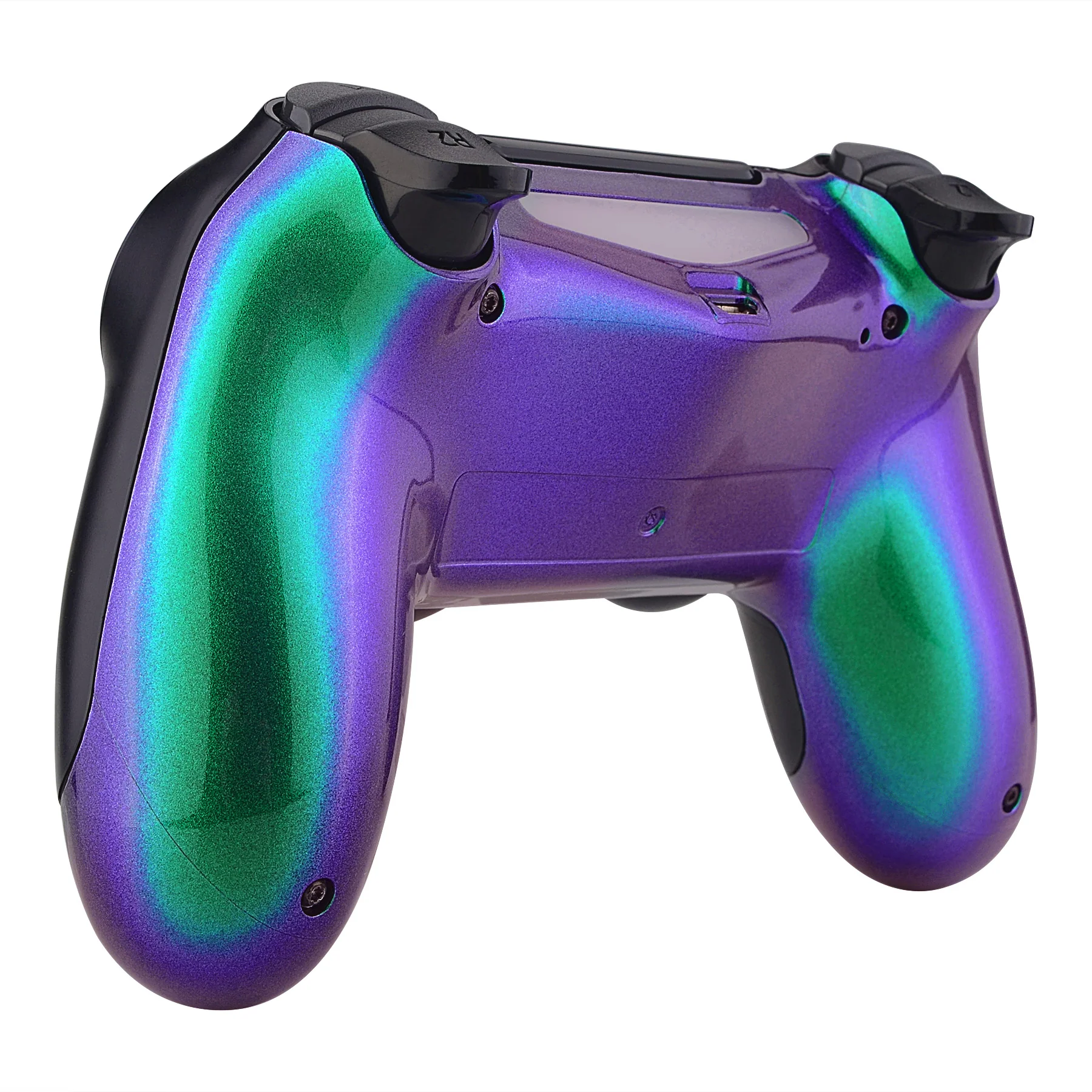 eXtremeRate Replacement Bottom Shell for PS4 Slim Pro Controller Controller (CUH-ZCT2 JDM-040/050/055) - Chameleon Green Purple - Image 4