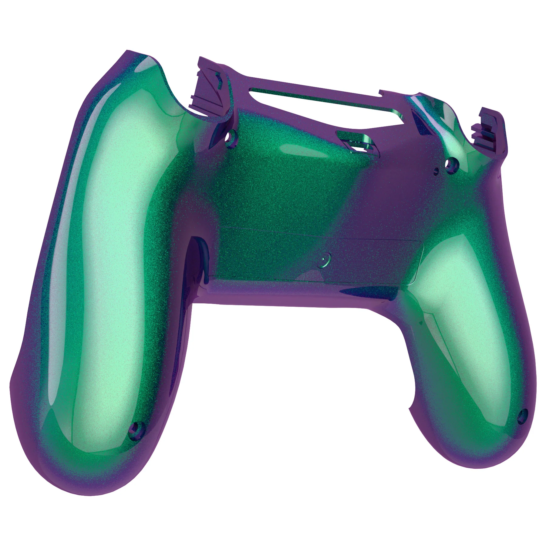 eXtremeRate Replacement Bottom Shell for PS4 Slim Pro Controller Controller (CUH-ZCT2 JDM-040/050/055) - Chameleon Green Purple - Image 7