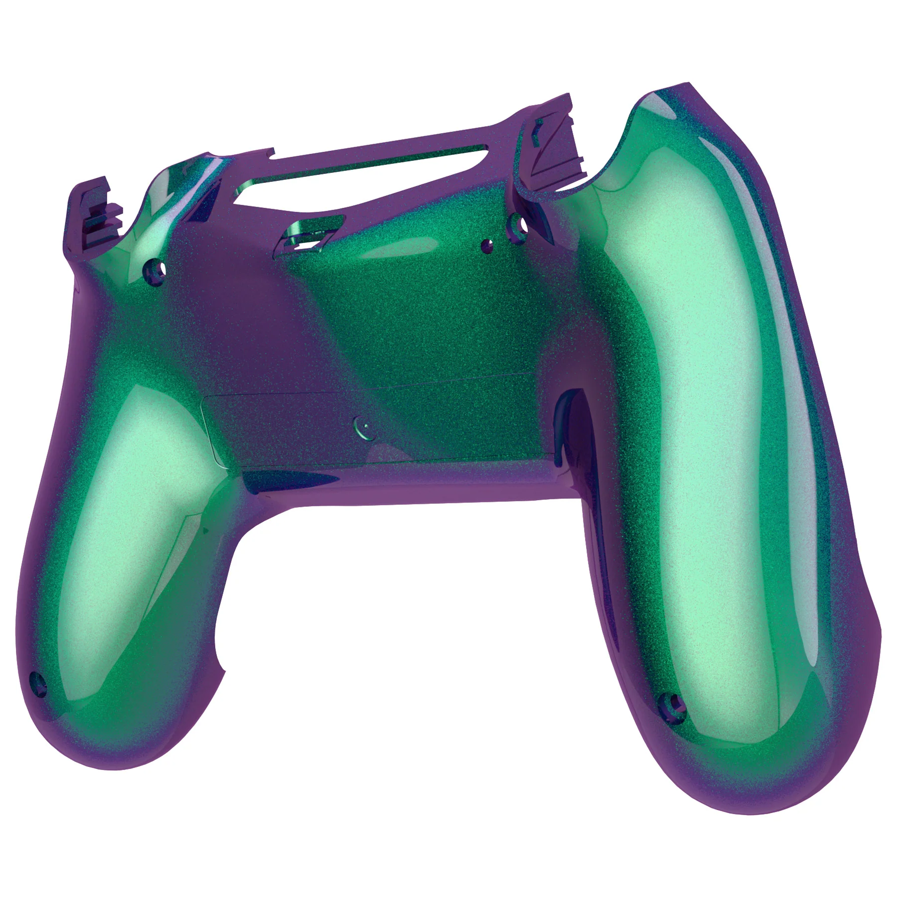 eXtremeRate Replacement Bottom Shell for PS4 Slim Pro Controller Controller (CUH-ZCT2 JDM-040/050/055) - Chameleon Green Purple - Image 8