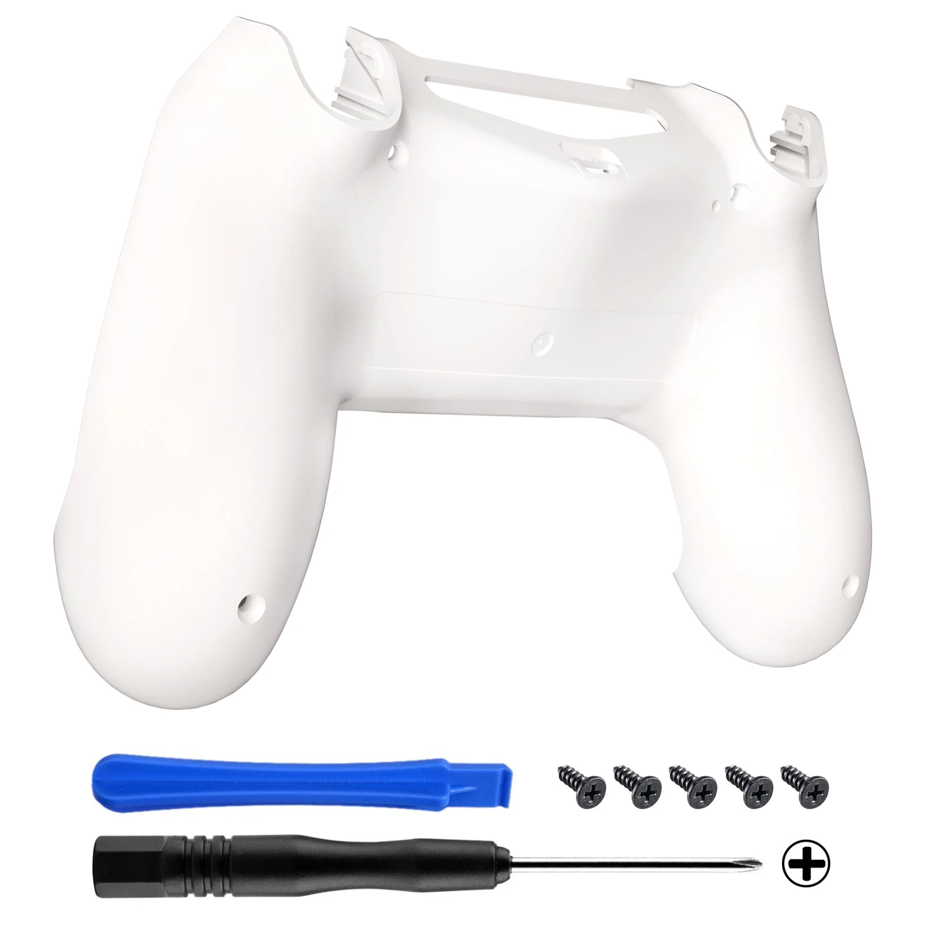 eXtremeRate Replacement Bottom Shell for PS4 Slim Pro Controller Controller (CUH-ZCT2 JDM-040/050/055) - White