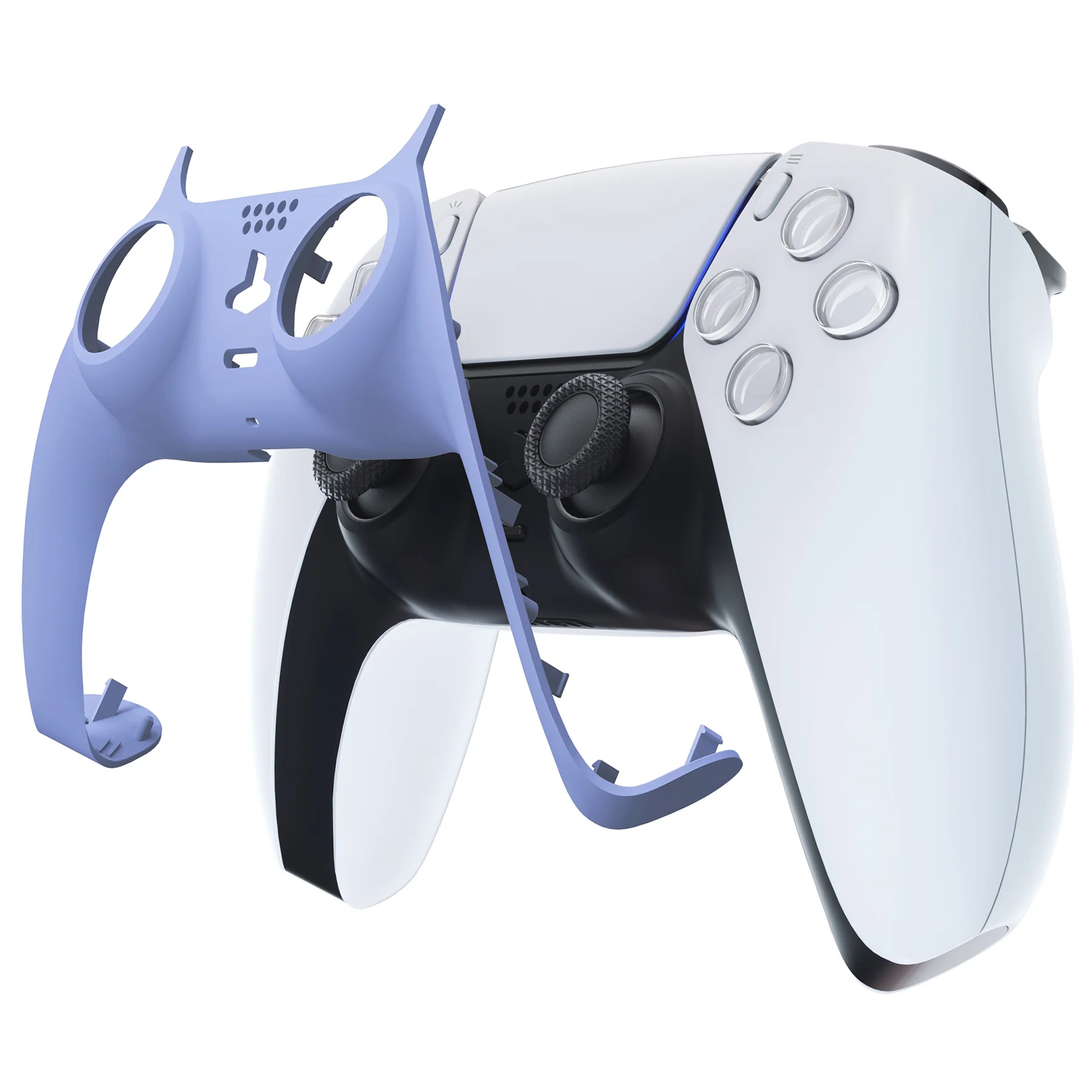 eXtremeRate Replacement Decorative Trim Shell with Accent Rings Compatible with PS5 Controller BDM-010/020/030/040/050 - Light Violet - Image 7