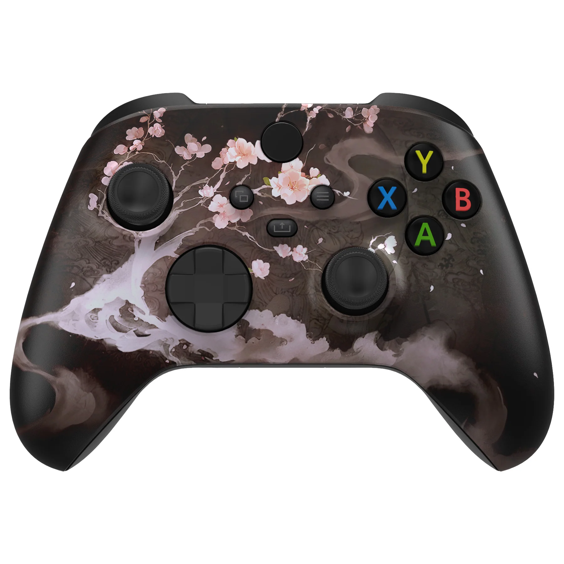 eXtremeRate Replacement Faceplate Front Housing Shell for Xbox Series X & S Controller - Blossom In The Darkness