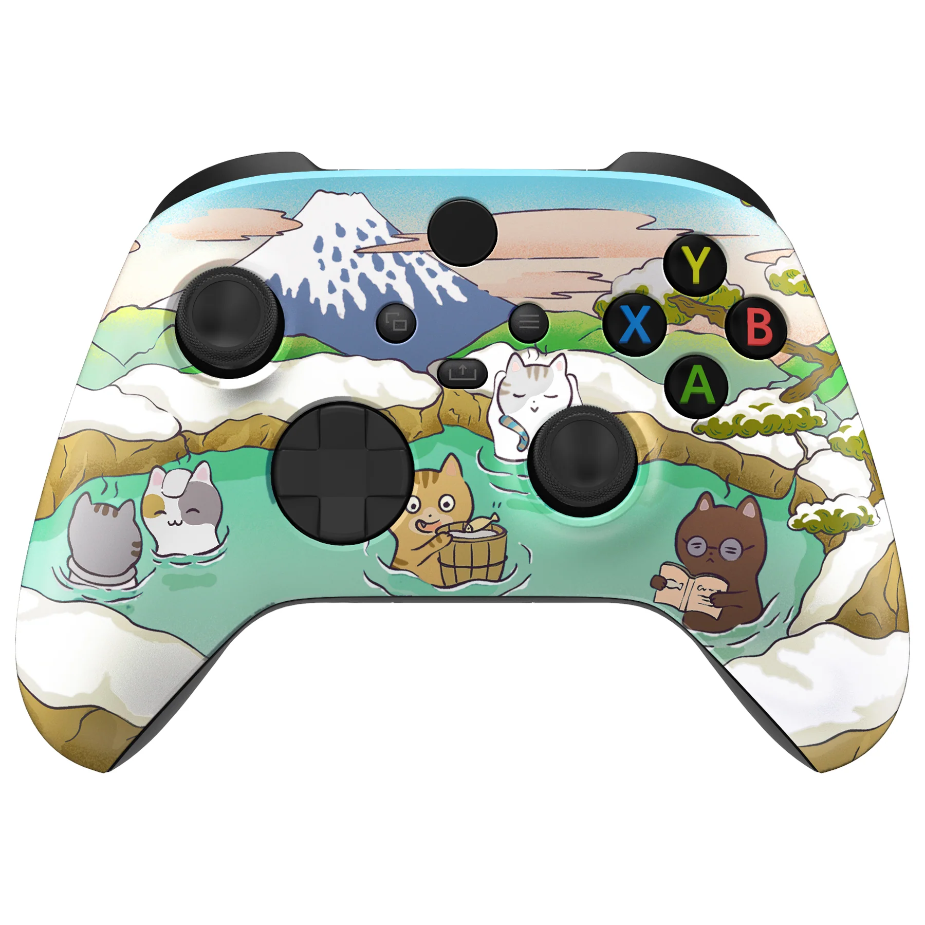 eXtremeRate Replacement Faceplate Front Housing Shell for Xbox Series X & S Controller - Hot Spring Kitties